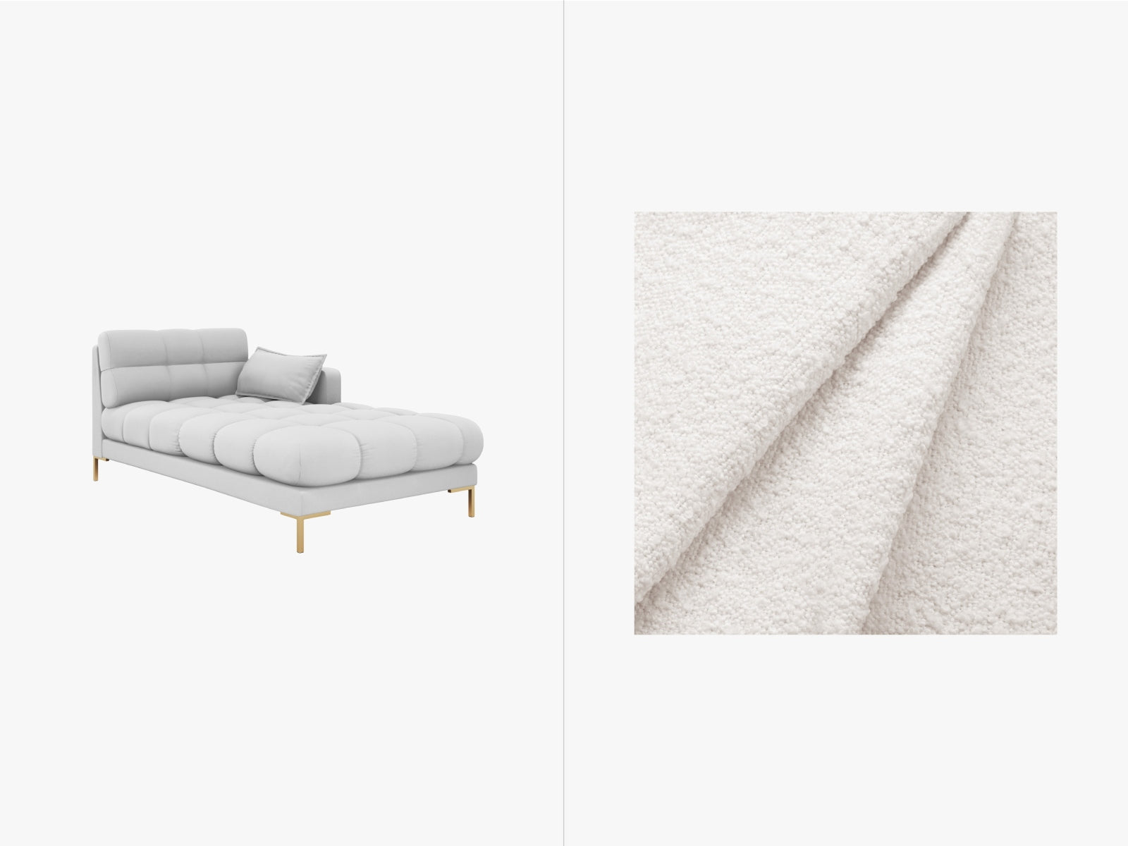 Mamaia Sofa Chaise Lounge rechts 1 Sitz in White/Gold präsentiert im Onlineshop von KAQTU Design AG. L-Sofa rechts ist von Micadoni