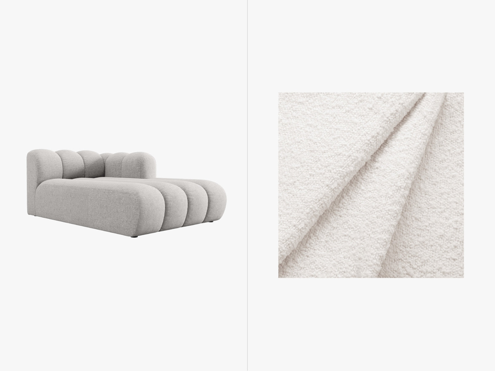 Lupine Sofa Chaise Lounge rechts 2 Sitzer in White präsentiert im Onlineshop von KAQTU Design AG. L-Sofa rechts ist von Micadoni