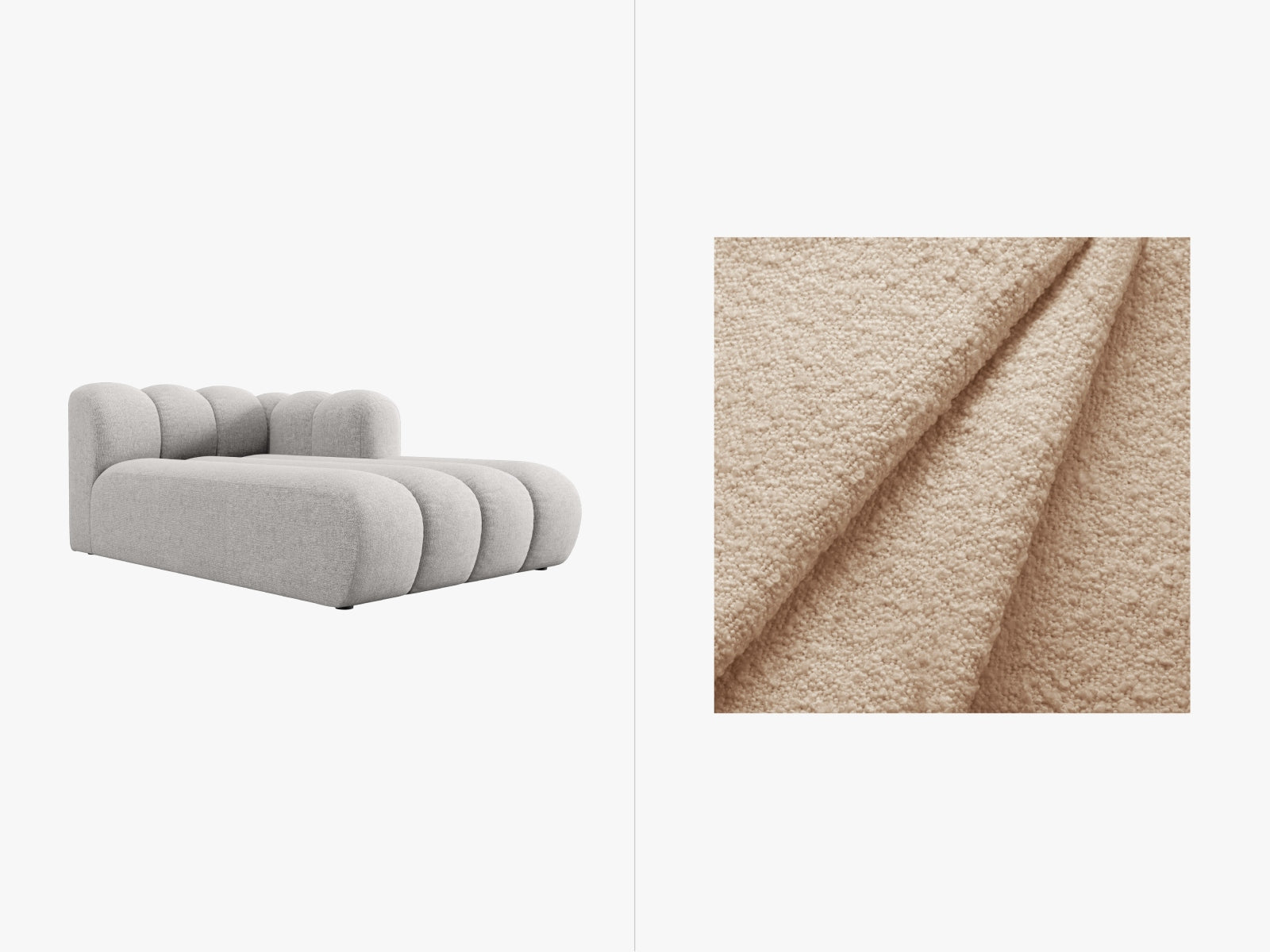 Lupine Sofa Chaise Lounge rechts 2 Sitzer in Beige-Baloo präsentiert im Onlineshop von KAQTU Design AG. L-Sofa rechts ist von Micadoni