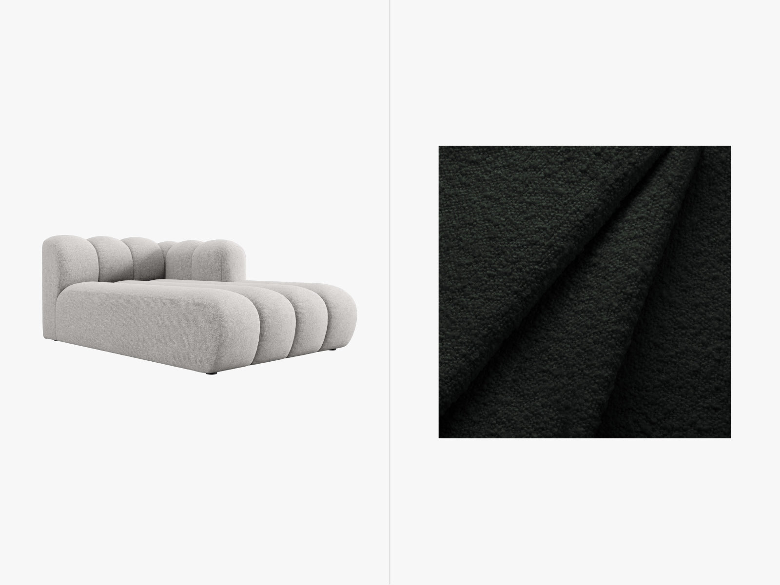 Lupine Sofa Chaise Lounge rechts 2 Sitzer in Black-Baloo präsentiert im Onlineshop von KAQTU Design AG. L-Sofa rechts ist von Micadoni