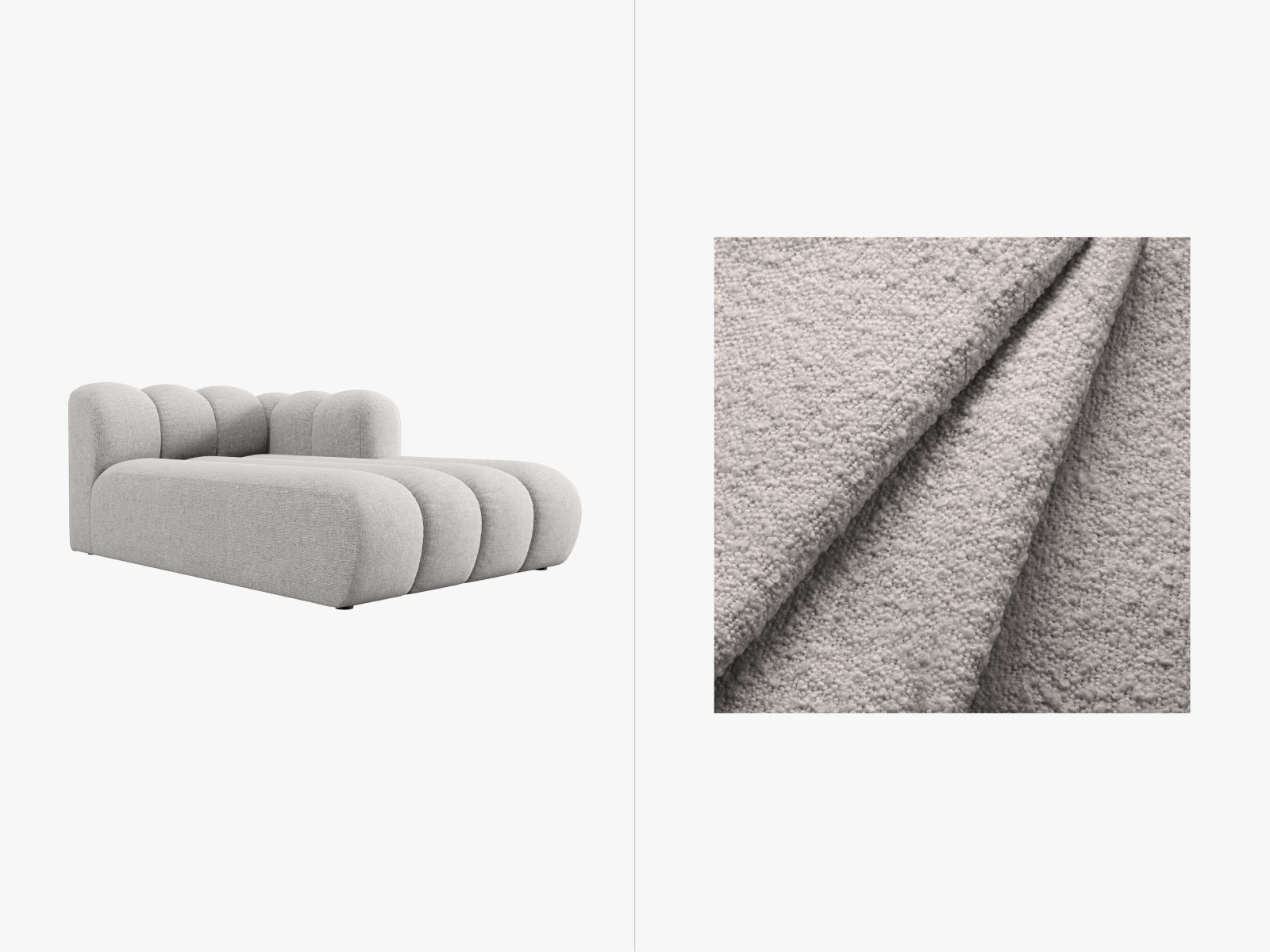 Lupine Sofa Chaise Lounge rechts 2 Sitzer in Light Grey präsentiert im Onlineshop von KAQTU Design AG. L-Sofa rechts ist von Micadoni