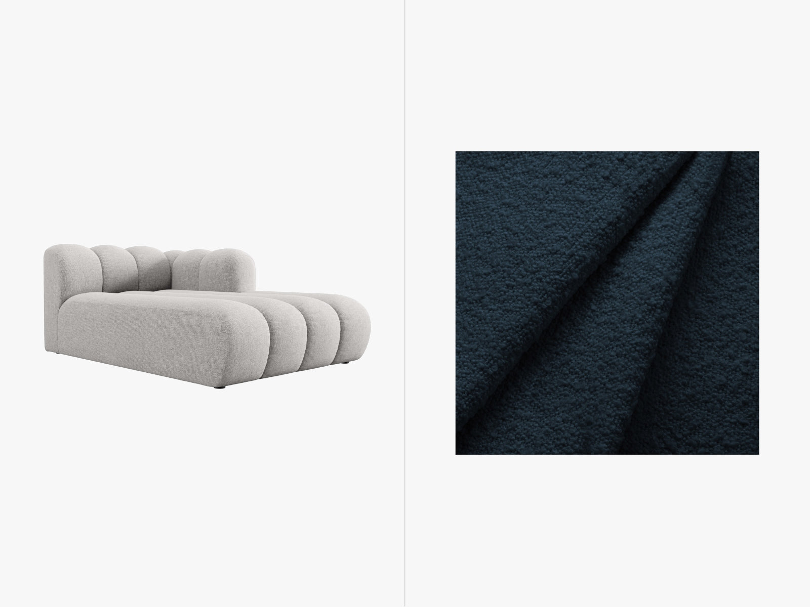 Lupine Sofa Chaise Lounge rechts 2 Sitzer in Dark Blue präsentiert im Onlineshop von KAQTU Design AG. L-Sofa rechts ist von Micadoni