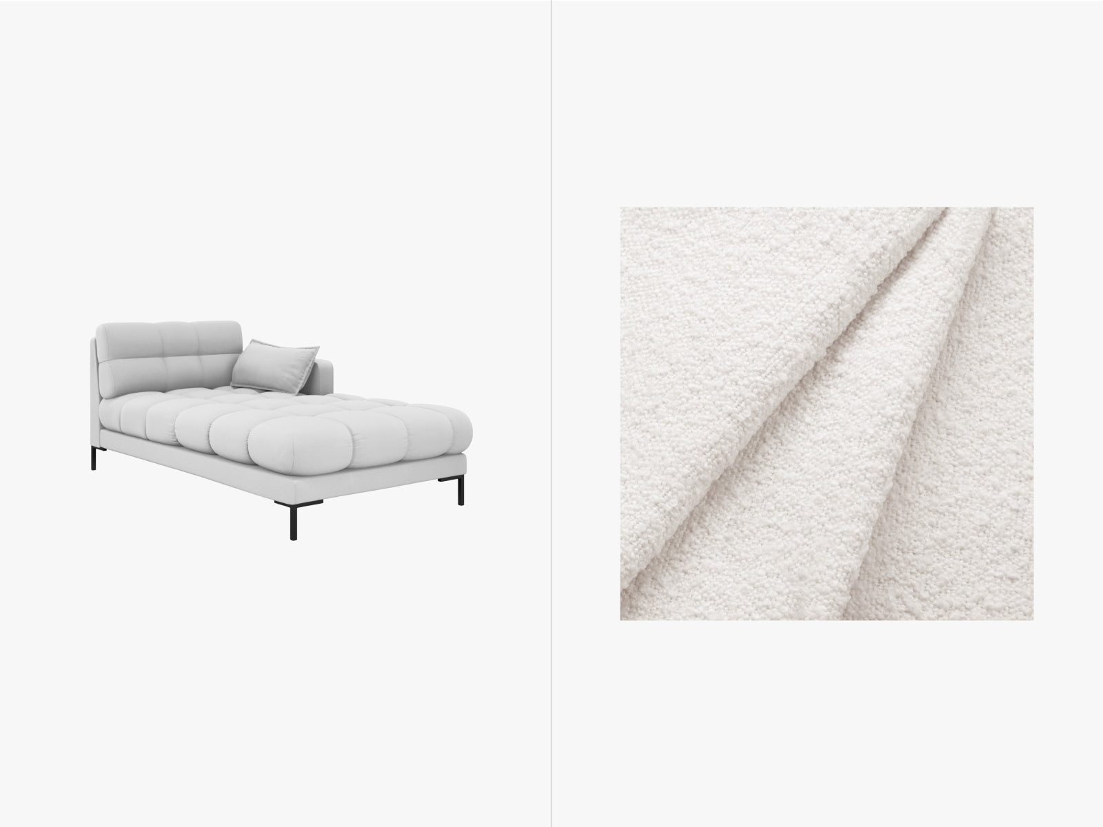 Mamaia Sofa Chaise Lounge rechts 1 Sitz in White/Schwarz präsentiert im Onlineshop von KAQTU Design AG. L-Sofa rechts ist von Micadoni
