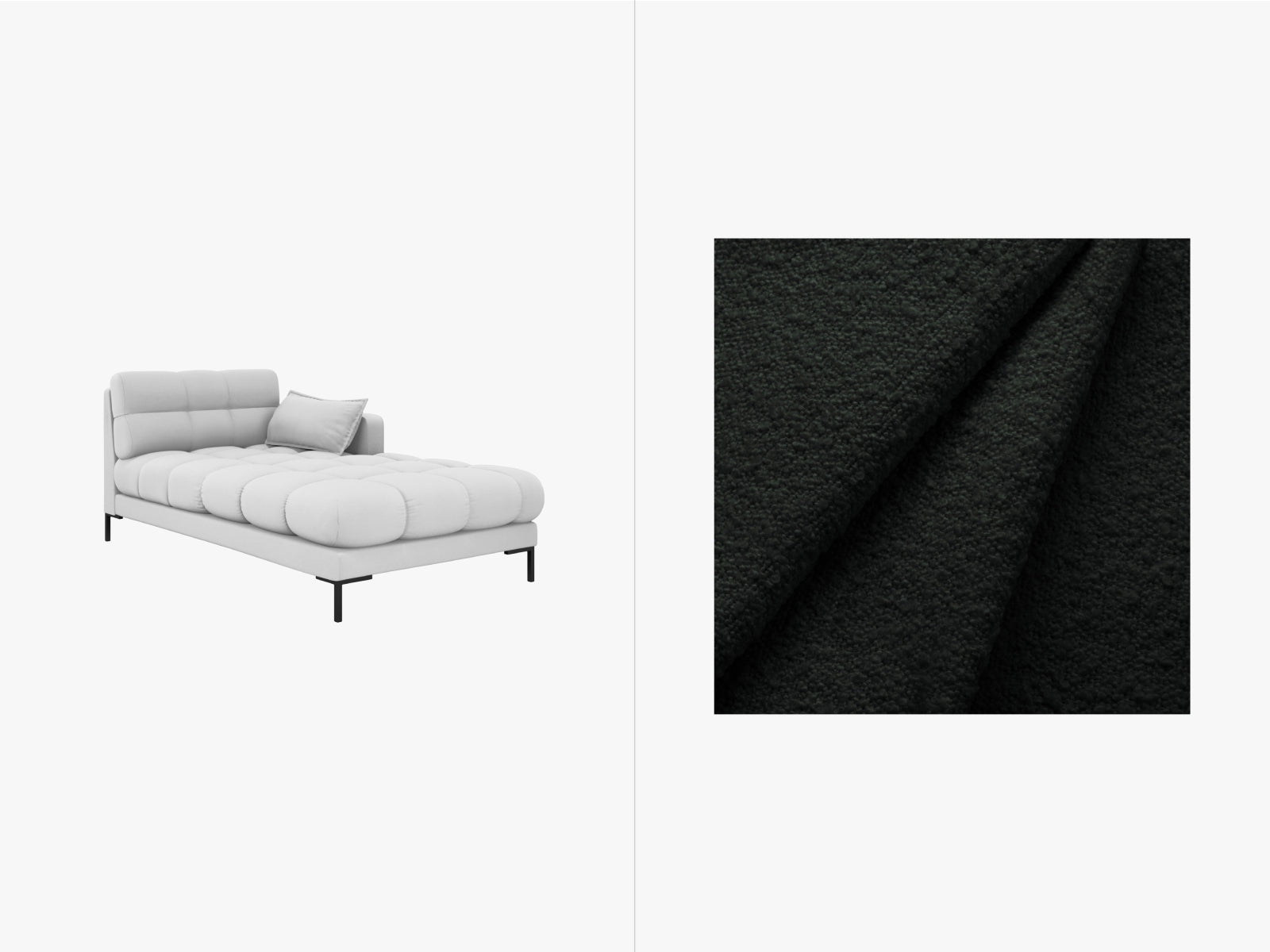 Mamaia Sofa Chaise Lounge rechts 1 Sitz in Black/Schwarz präsentiert im Onlineshop von KAQTU Design AG. L-Sofa rechts ist von Micadoni