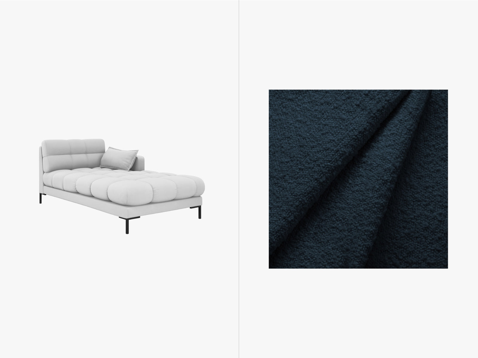 Mamaia Sofa Chaise Lounge rechts 1 Sitz in Dark Blue/Schwarz präsentiert im Onlineshop von KAQTU Design AG. L-Sofa rechts ist von Micadoni
