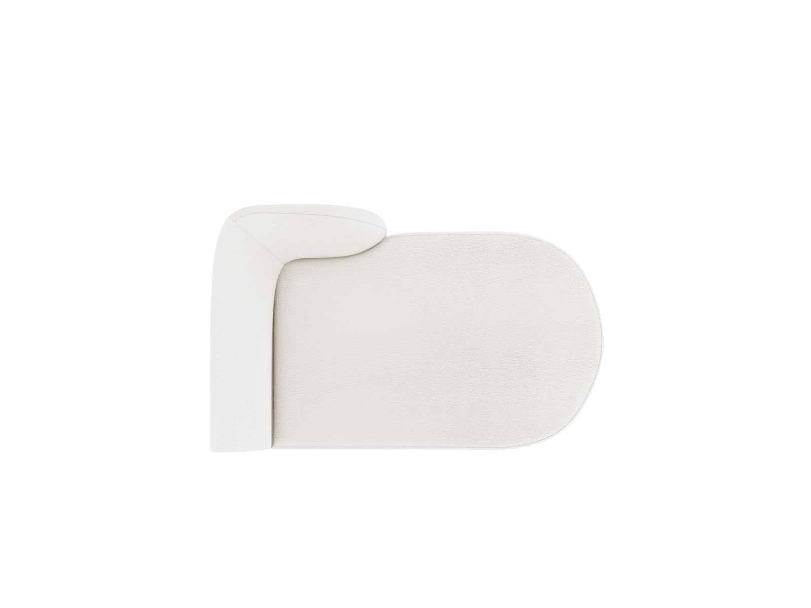 Stilvolles Miley Boucle Sofa Chaise Lounge rechts, 2-Sitzer in edlem Weiß, perfekt für zeitgemäße Inneneinrichtungen.