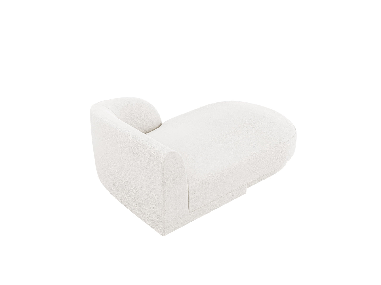 Elegantes Miley Boucle Sofa Chaise Lounge rechts, 2-Sitzer in modernem Design, ideal für stilvolle Wohnräume und gemütliche Entspannung.