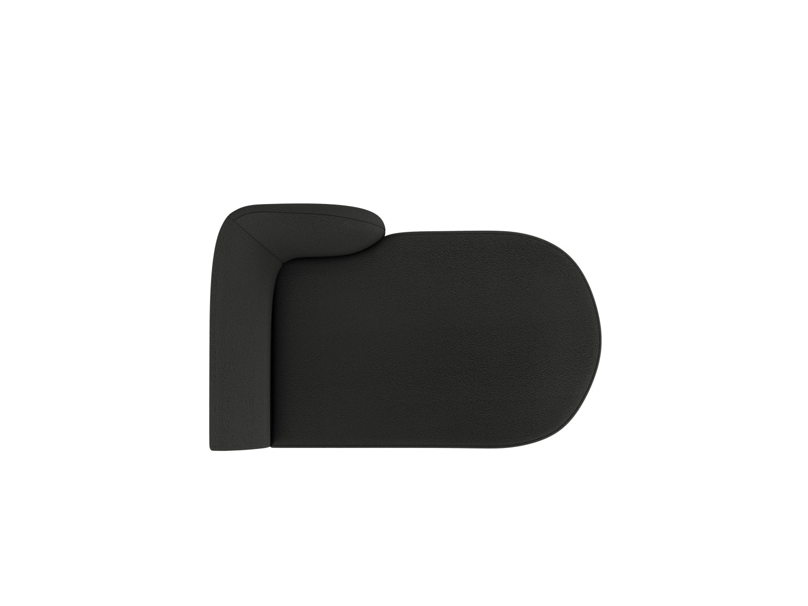 Miley Boucle Sofa Chaise Lounge rechts 2 Sitzer in Black-Baloo präsentiert im Onlineshop von KAQTU Design AG. L-Sofa rechts ist von Micadoni