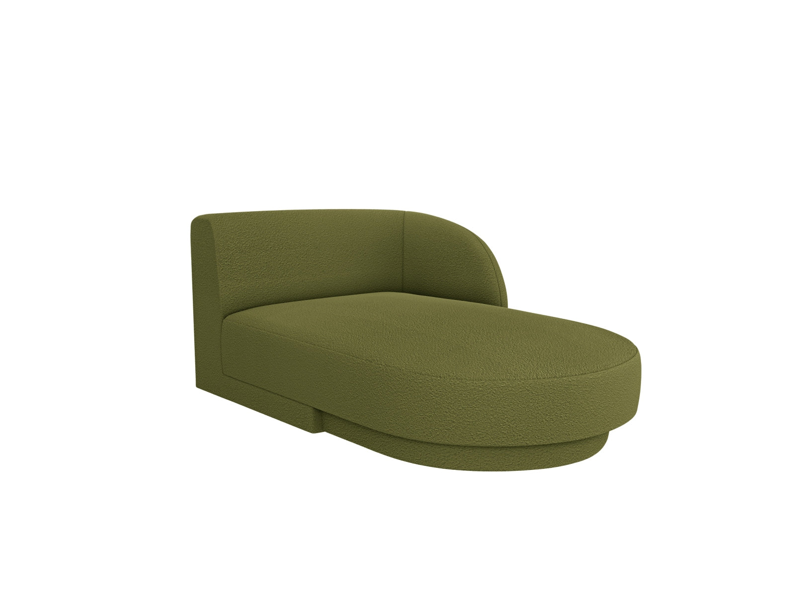 Miley Boucle Sofa Chaise Lounge rechts 2 Sitzer in Dark Olive Green präsentiert im Onlineshop von KAQTU Design AG. L-Sofa rechts ist von Micadoni