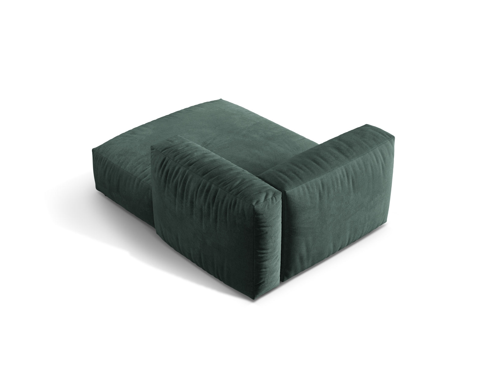 Modernes Martina Sofa Chaise Lounge in Petrol-Vogue, perfekt für gemütliche Ecken. Rechtsseitige 1-Sitz-Variante von Micadoni.
