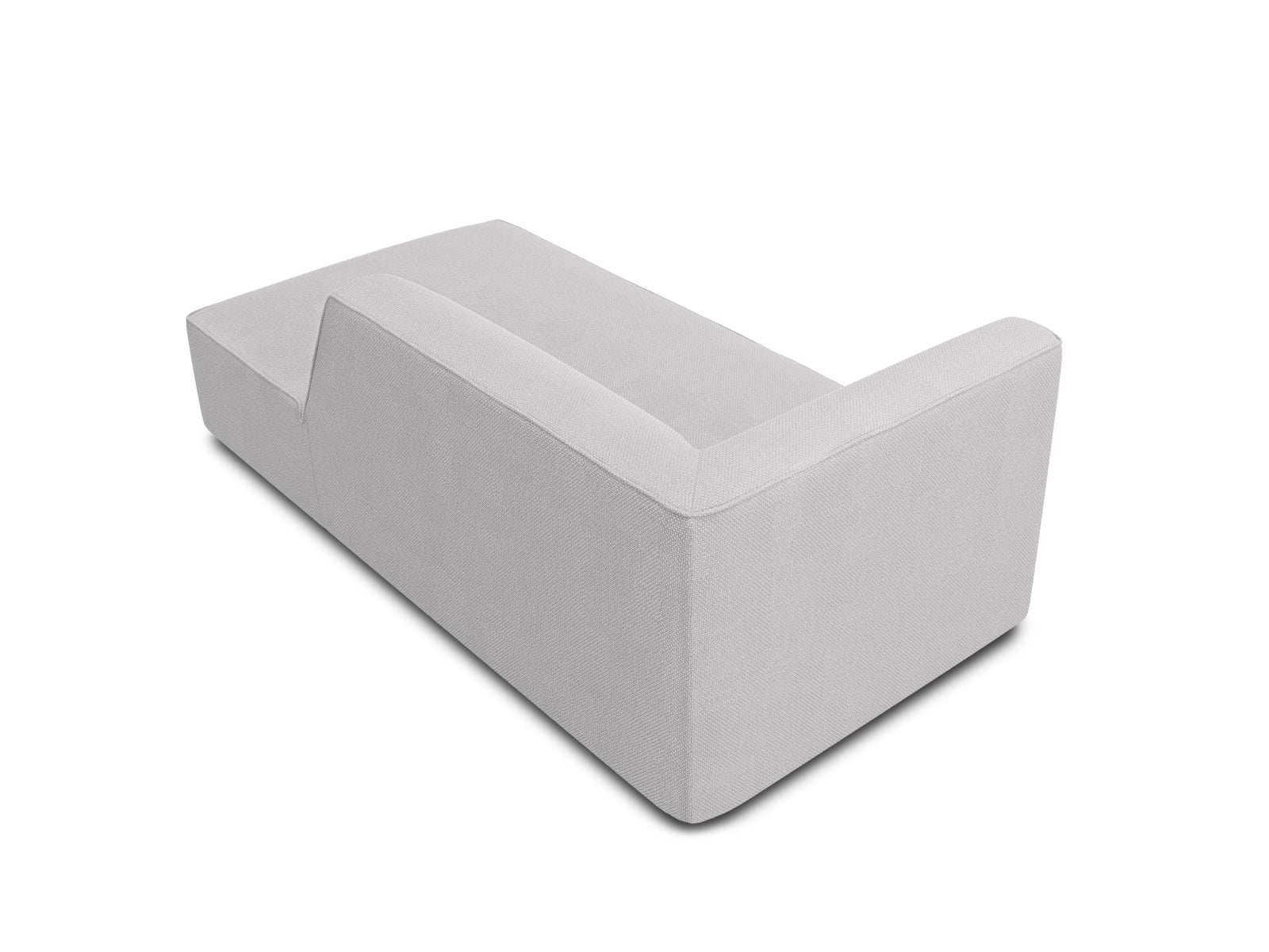 Modernes Ruby Sofa Chaise Lounge in sanftem Hellgrau, perfekt für gemütliche Ecken. Rechtsseitige 1-Sitz-Variante von Micadoni.