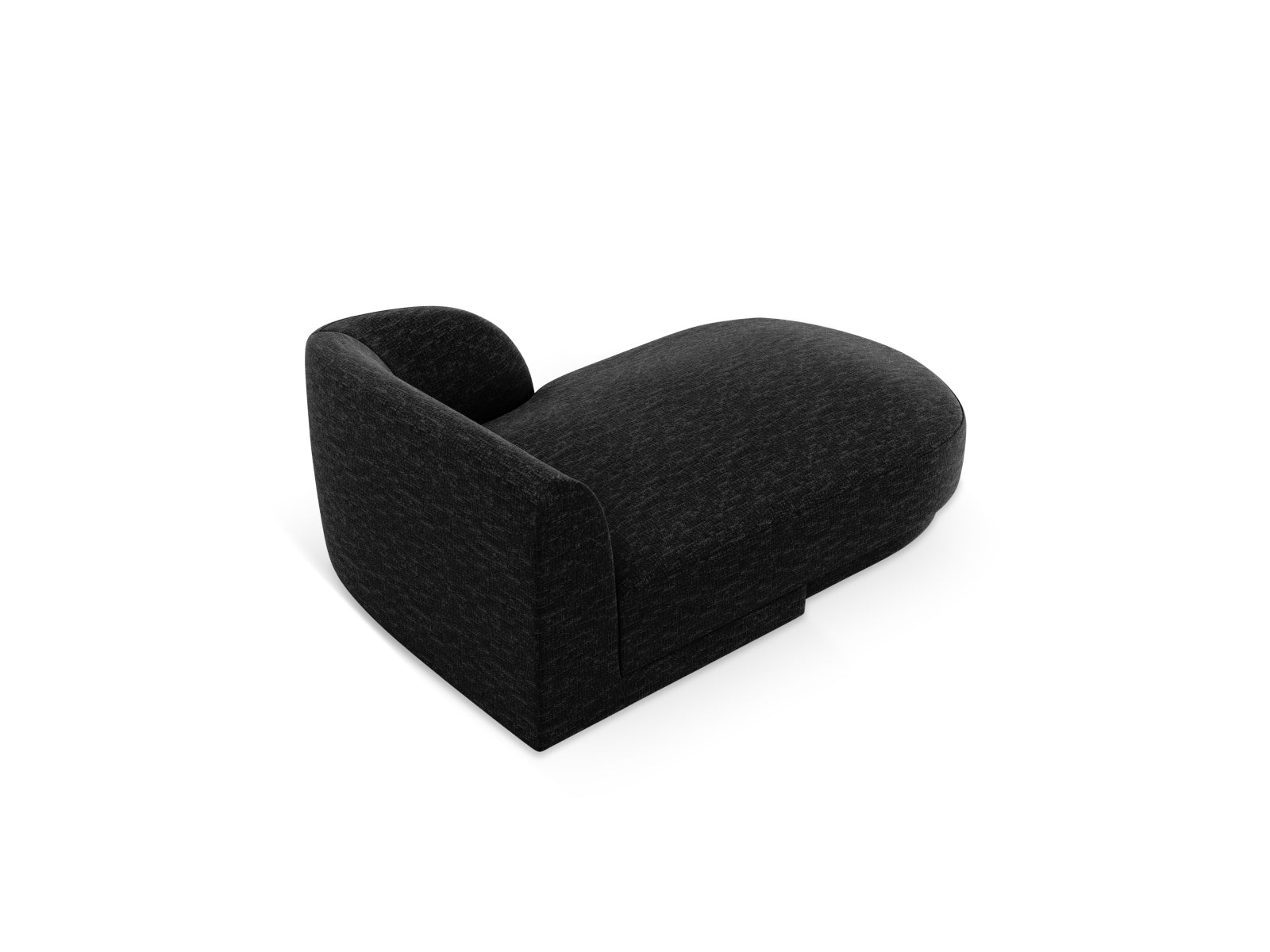Stylisches Miley Chaise Lounge Sofa rechts, 2-Sitzer in edlem Schwarz, perfekt für zeitgemäße Einrichtung und gemütliche Stunden.