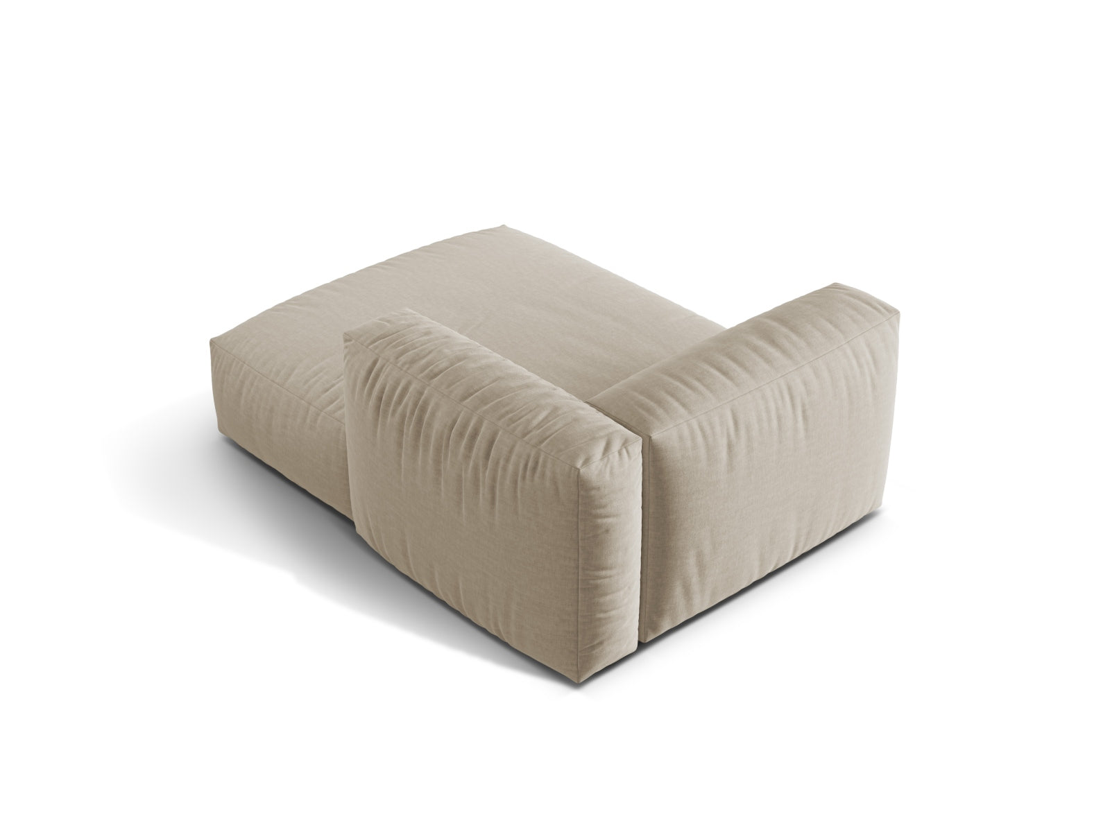 Modernes Martina Sofa Chaise Lounge rechts in sanftem Beige, perfekt für gemütliche Wohnzimmer. Hochwertige Materialien von Micadoni.