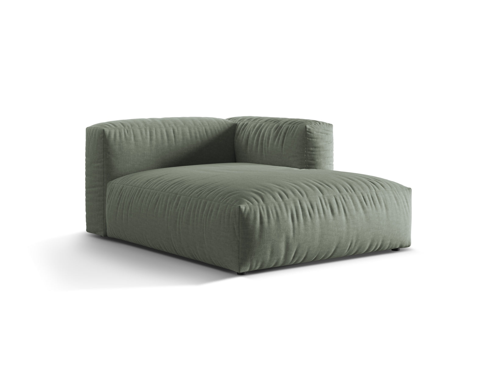 Elegantes Martina Sofa Chaise Lounge in Moss Green-Boston, ideal für stilvolle Wohnräume. Hochwertige Verarbeitung von Micadoni.