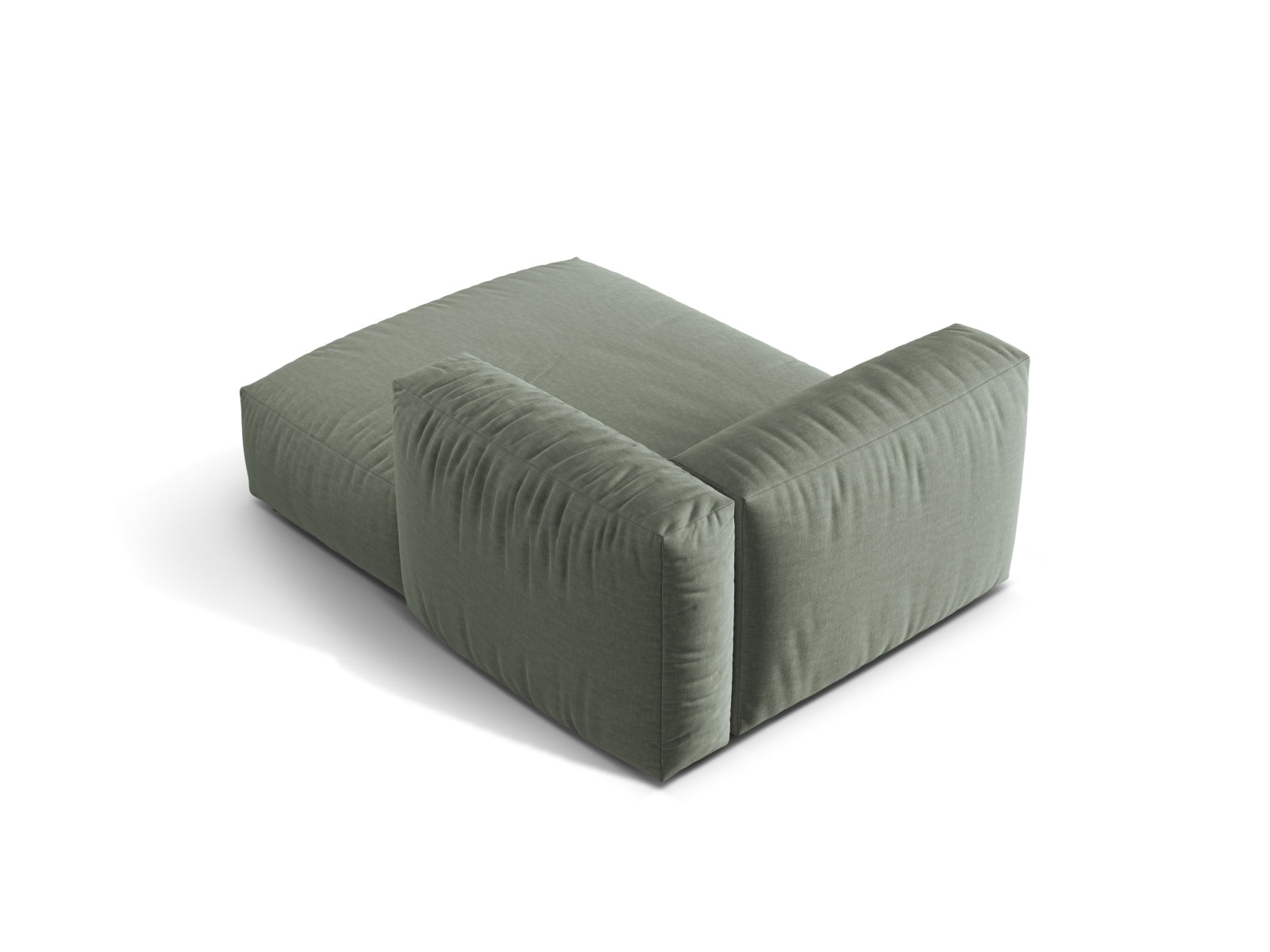 Modernes Martina Sofa Chaise Lounge in Moss Green-Boston, perfekt für gemütliche Ecken. Hochwertige Materialien von Micadoni.