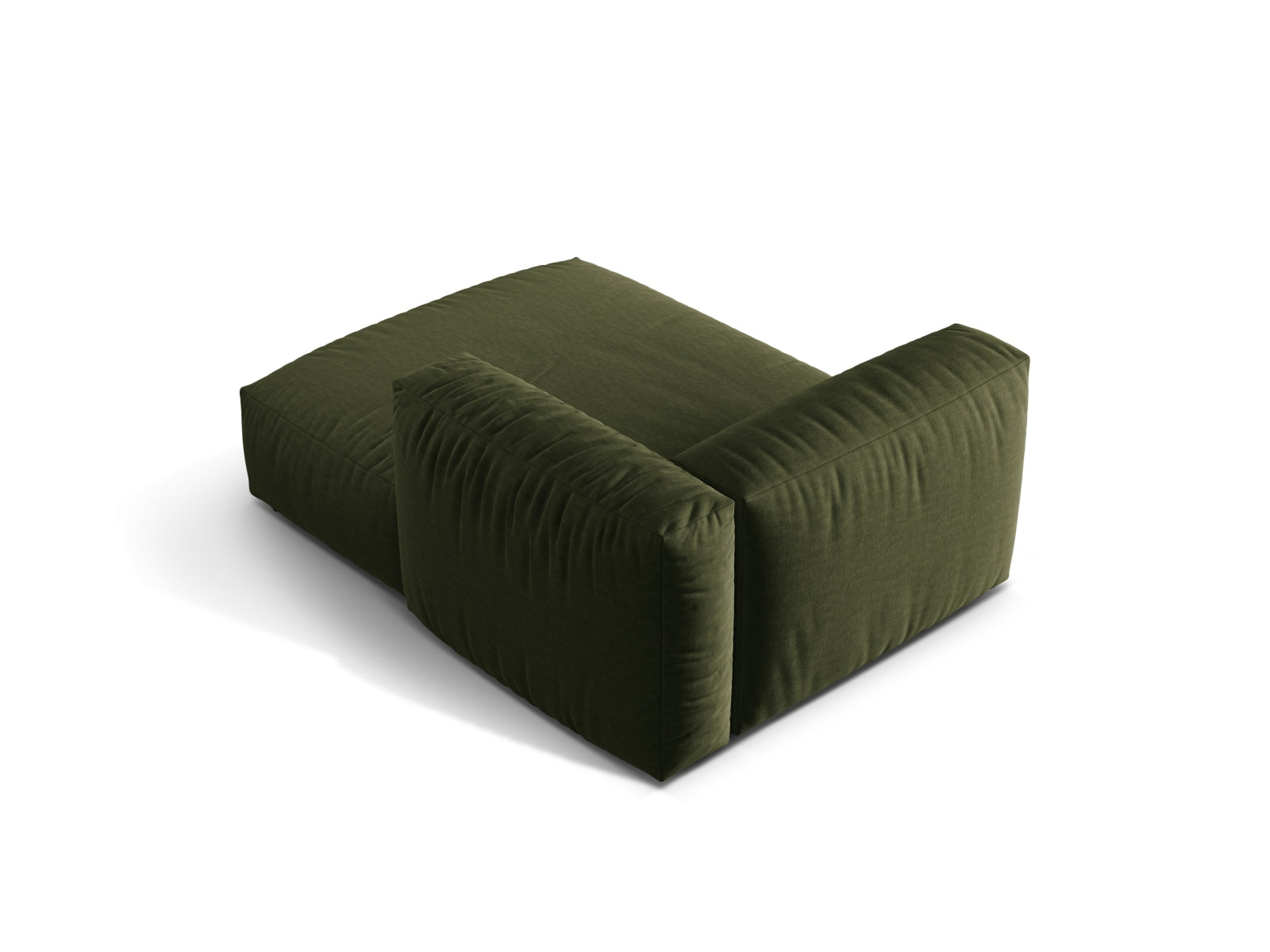 Stilvolles Martina Sofa Chaise Lounge rechts mit einem Sitz in edlem Green-Boston, perfekt für zeitgemäße Inneneinrichtungen.