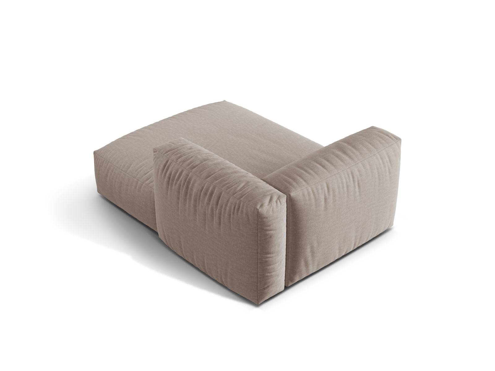 Stilvolles Martina Sofa Chaise Lounge rechts in edlem Dunkelbeige, perfekt für gemütliche Wohnzimmer. Hochwertige Materialien von Micadoni.