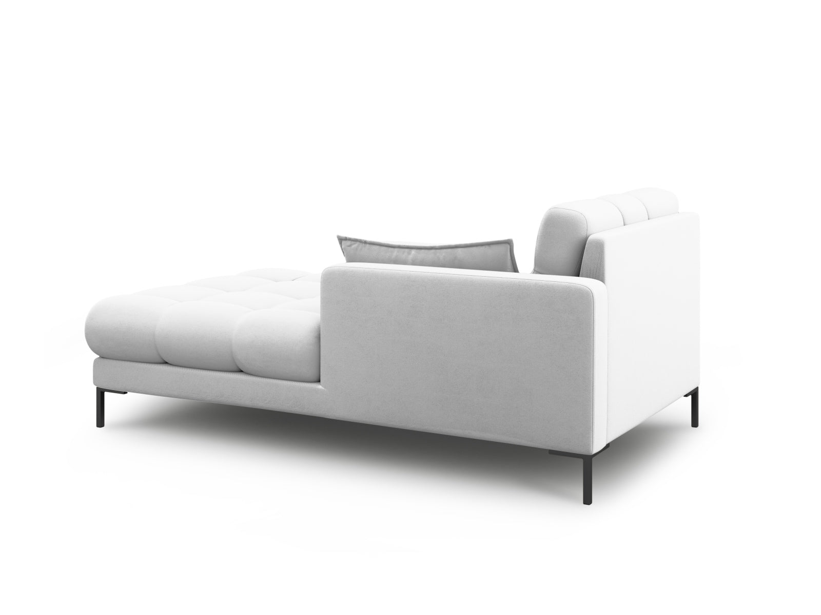 Elegantes Mamaia Sofa Chaise Lounge in Hellgrau und Schwarz, ideal für stilvolle Wohnräume. Perfekt für entspannte Momente.