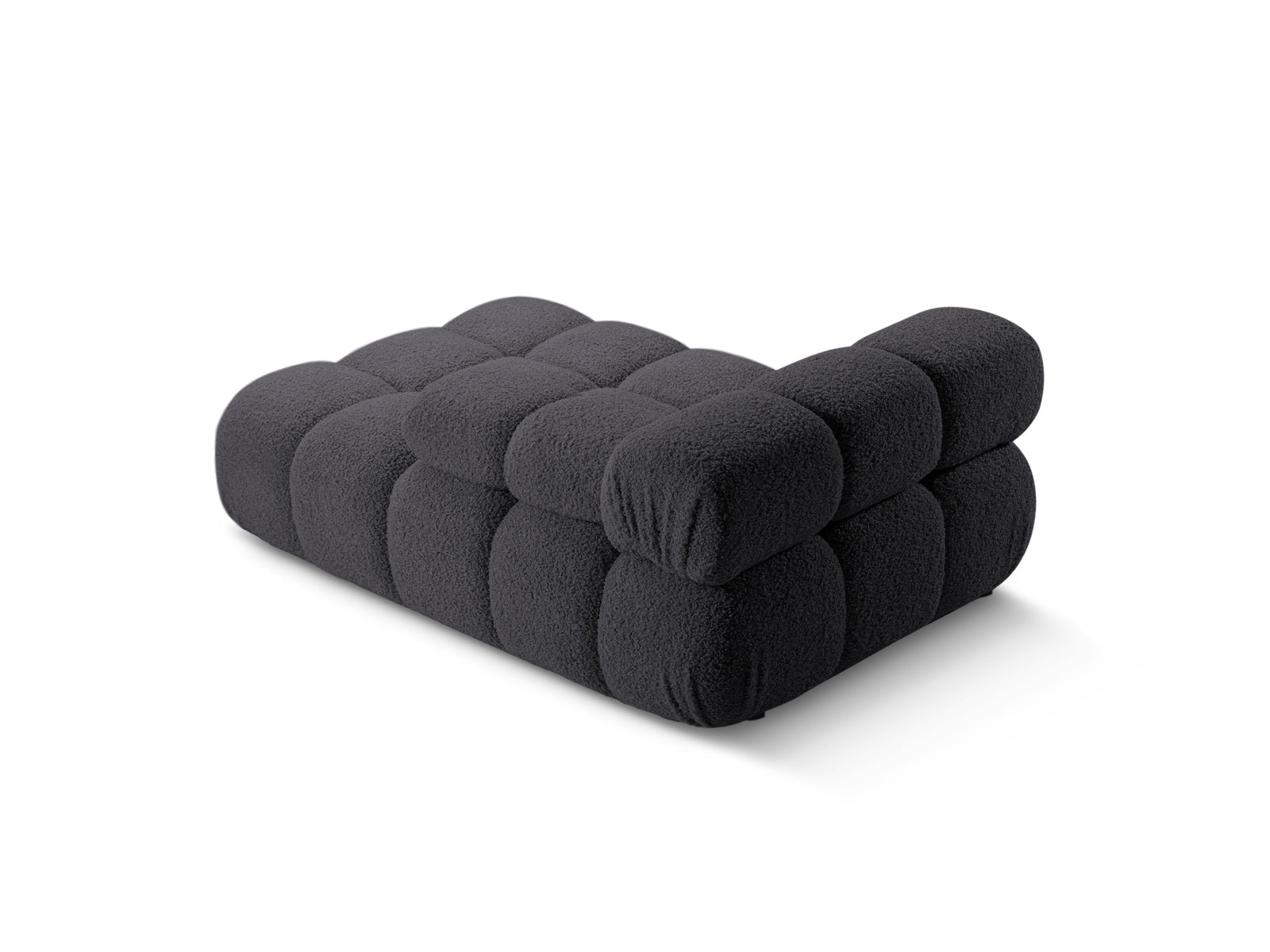 Elegantes Bellis Boucle Sofa Chaise Lounge in Graphit, 1-Sitzer mit 94cm, ideal für stilvolle Wohnräume und entspannte Momente.