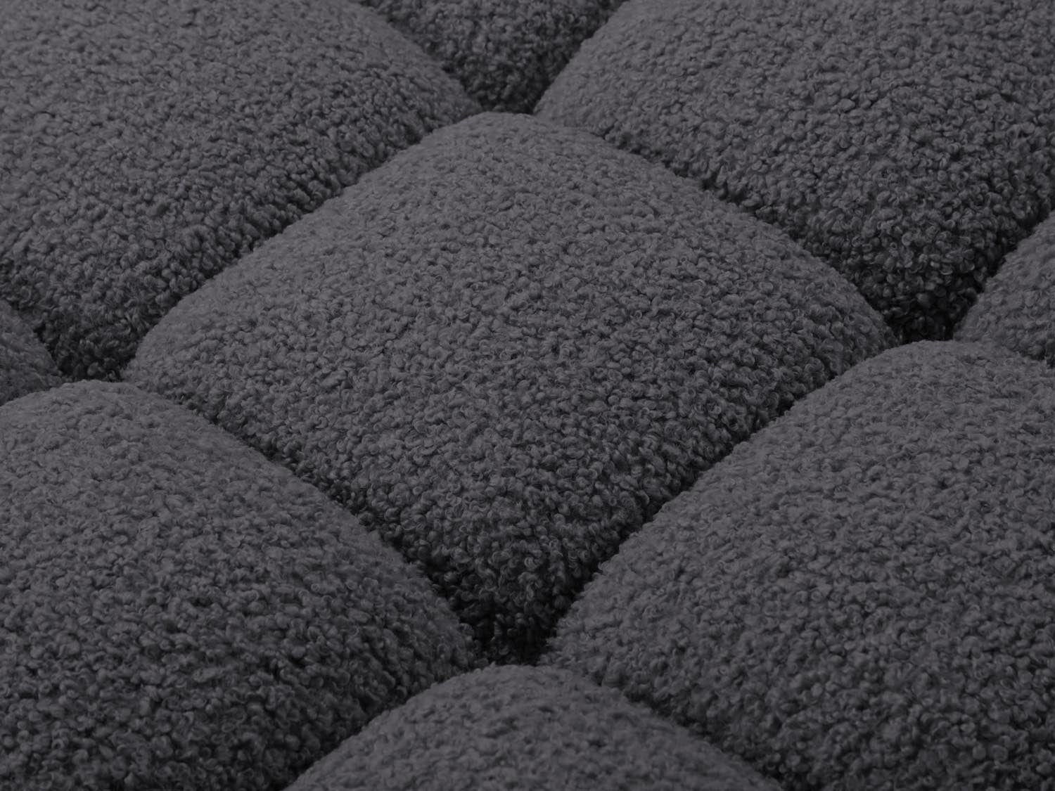 Stylisches Bellis Boucle Sofa Chaise Lounge in Graphit, 1-Sitzer mit 94cm, perfekt für moderne Interiors und gemütliche Auszeiten.