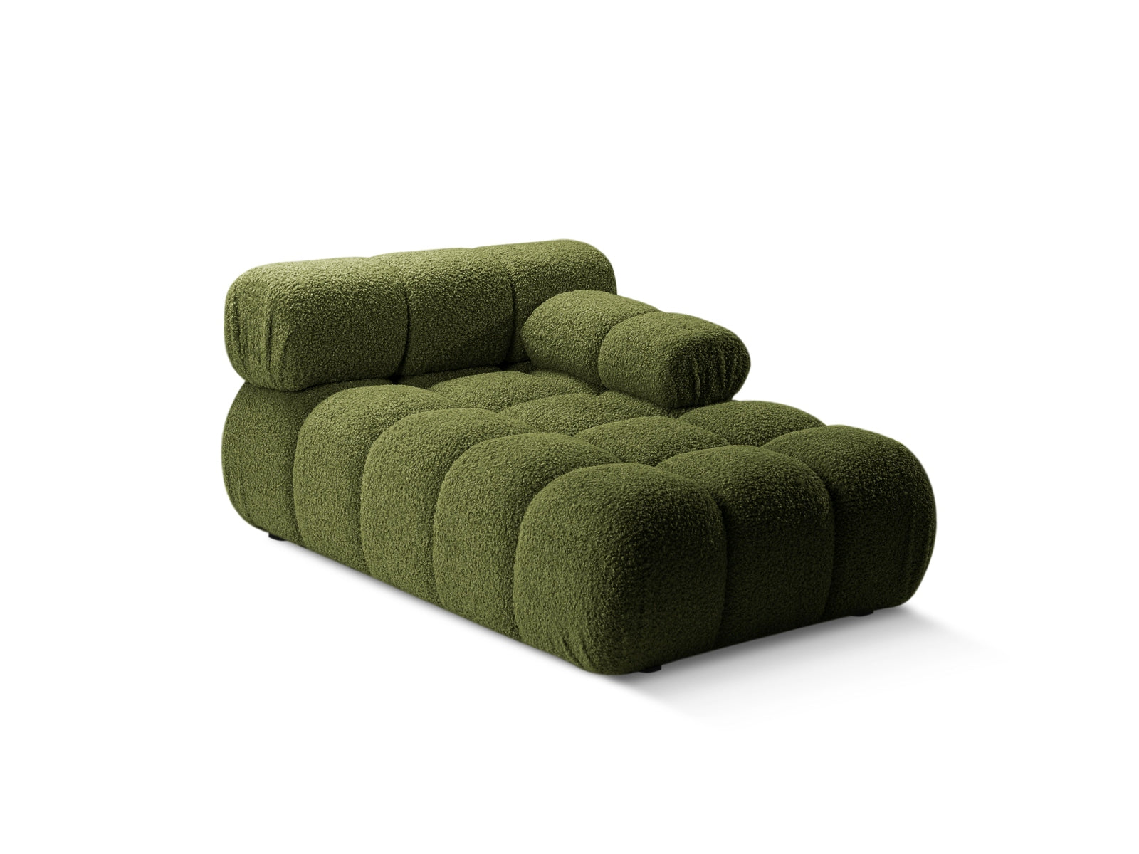 Elegantes Bellis Boucle Sofa Chaise Lounge in Grün, 1 Sitz, 94 cm, stilvolles Design von Micadoni für modernen Wohnraum.