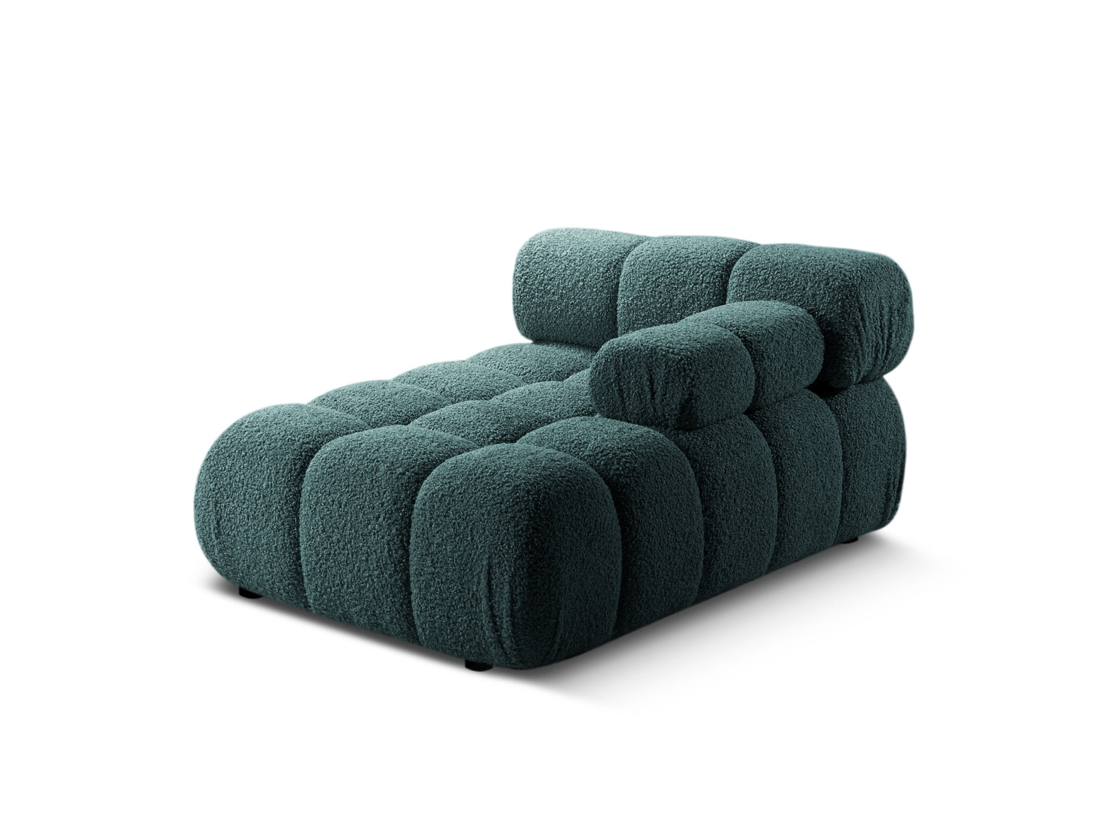Stylisches Bellis Boucle Sofa Chaise Lounge in Petrol, rechte Ausführung, 1 Sitz, 94cm, perfekt für gemütliche Wohnräume.