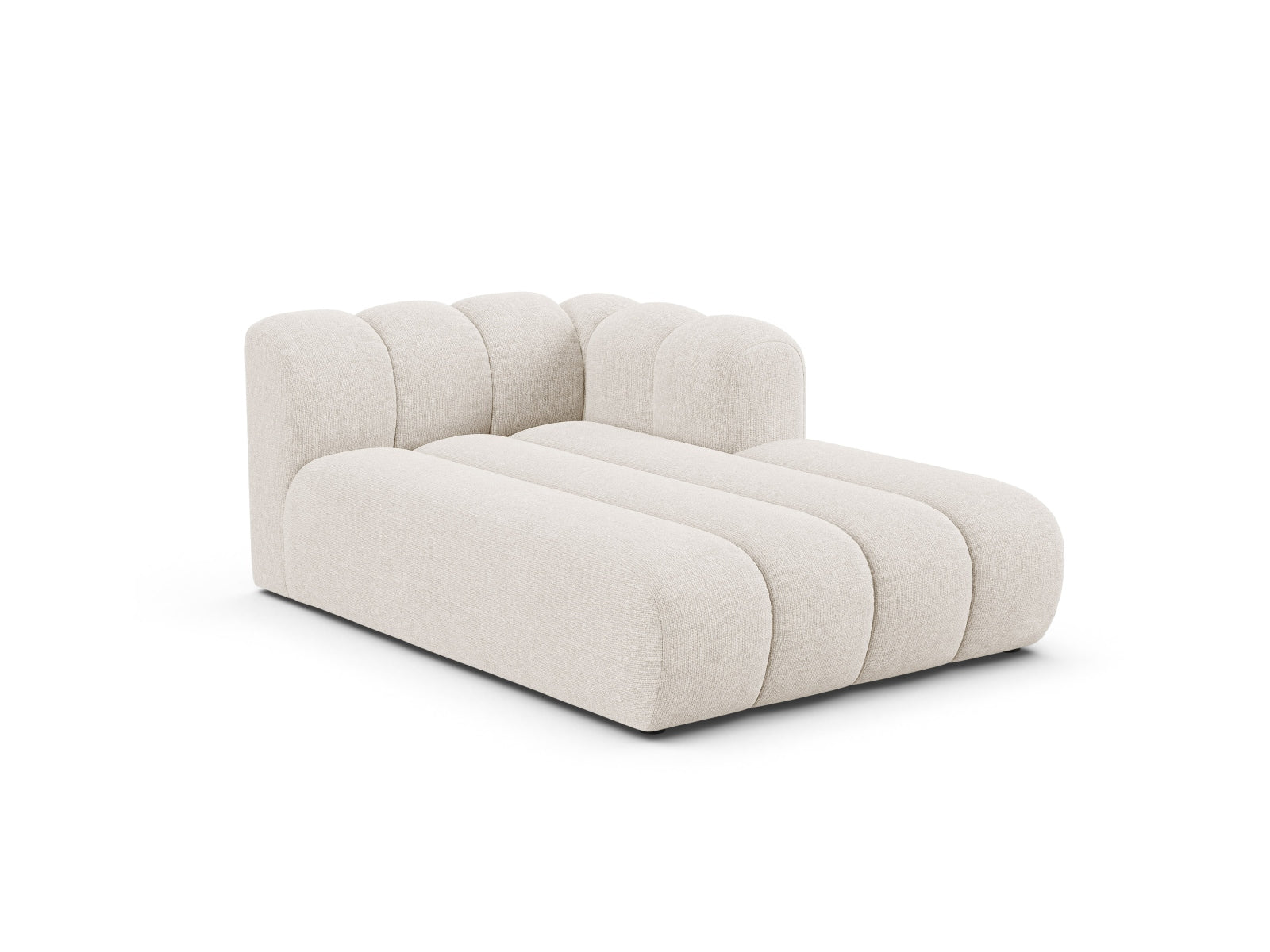 Elegante Lupine Chaise Longue rechts, 2-Sitzer in hellem Beige, ideal für stilvolle Wohnräume. Modulares Sofa von Micadoni.
