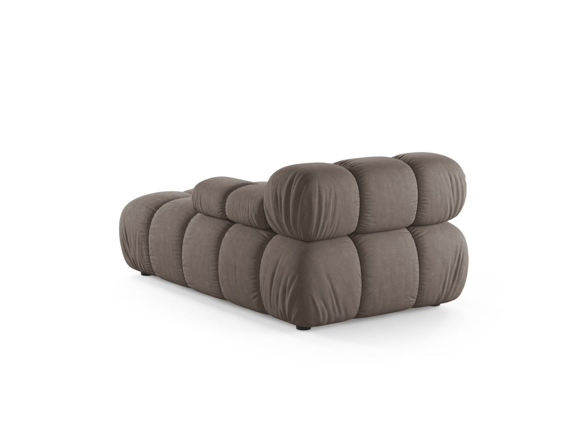 Bellis Sofamodul Chaiselongue rechts von Micadoni, Liberty-Stoff in Cappuccino, Sitzpolster mit schwarzen Kunststoffbeinen, modulares Element