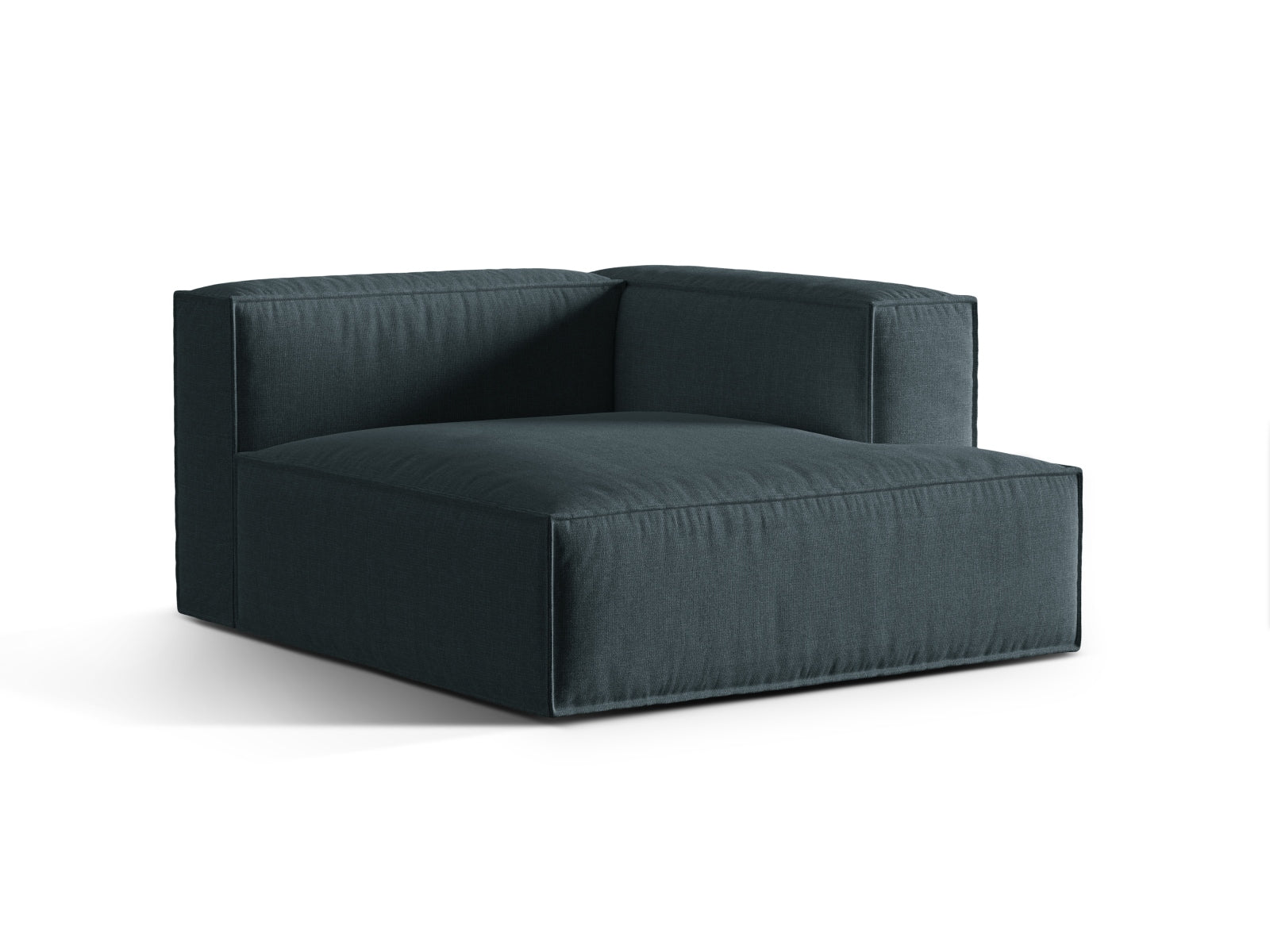 Eleganter 1-Sitzer Chaise Longue Rechts Nuria in tiefem Petrol, ideal für stilvolle Wohnräume und vielseitige Sofa-Kombinationen.