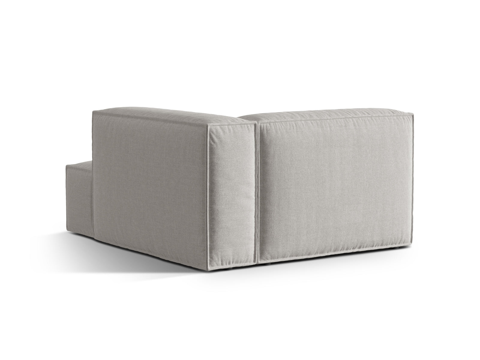 Eleganter 1-Sitzer Chaise Longue Rechts Nuria in stilvollem Grau, ideal für kreative Raumgestaltungen und komfortable Entspannung.