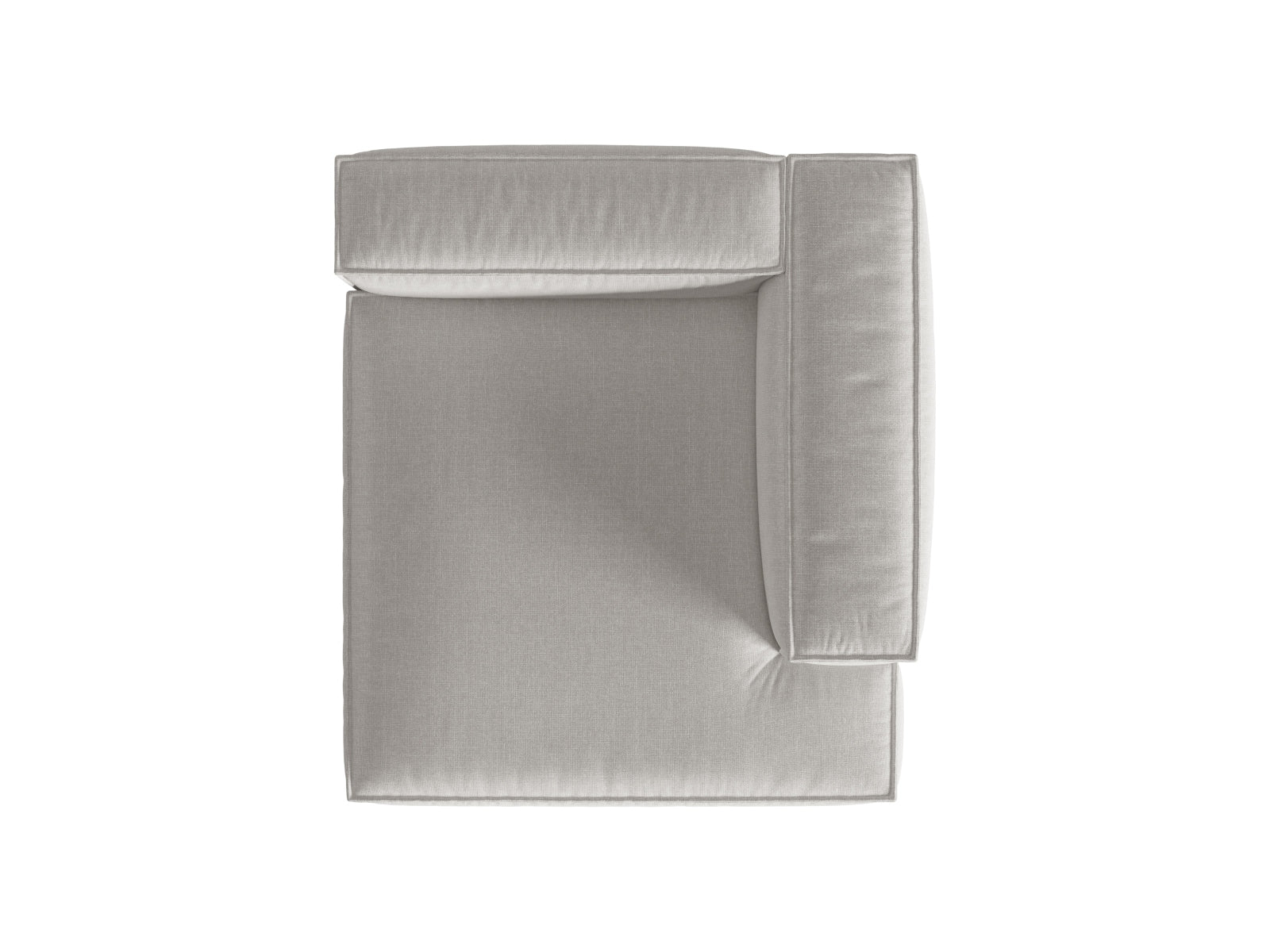 Modulares Sofa 1-Sitzer Chaise Longue Rechts Nuria in modernem Grau, perfekt für stilvolle Wohnräume und gemütliche Auszeiten.