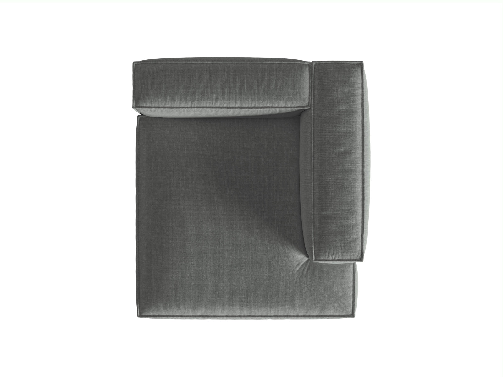 Stylischer 1-Sitzer Chaise Longue Rechts Nuria in zeitgemäßem Grau, perfekt für kreative Wohnkonzepte und gemütliche Auszeiten.