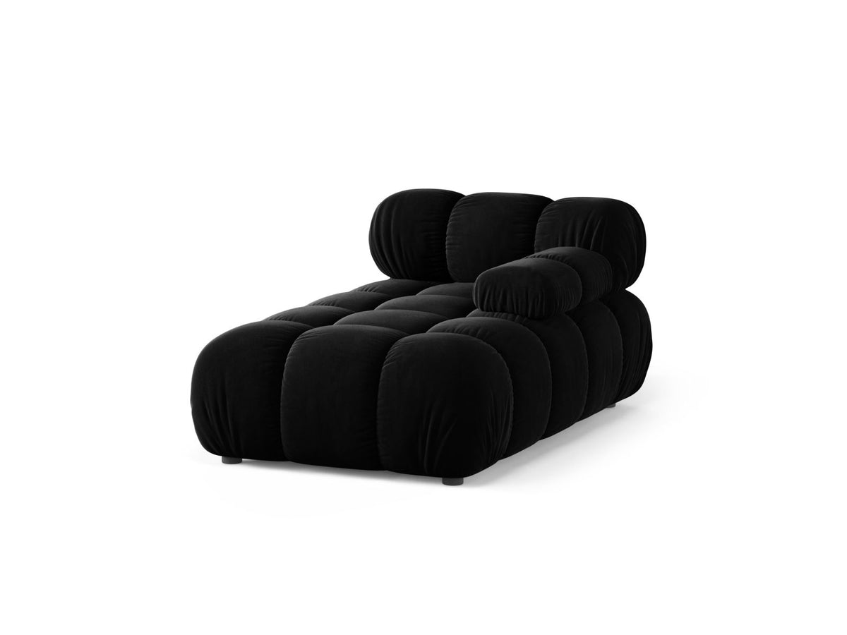 Bellis Sofamodul Chaiselongue rechts von Micadoni, Liberty-Stoff in Cappuccino, Sitzpolster mit schwarzen Kunststoffbeinen, modulares Element