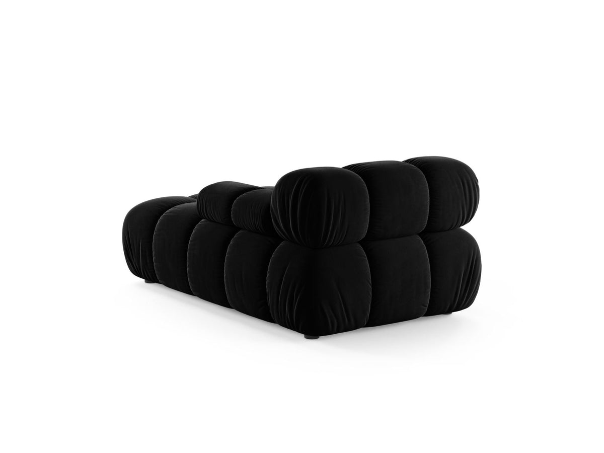Bellis Sofamodul Chaiselongue rechts von Micadoni, Liberty-Stoff in Cappuccino, Sitzpolster mit schwarzen Kunststoffbeinen, modulares Element
