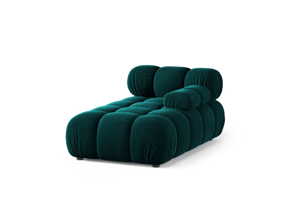 Bellis Sofamodul Chaiselongue rechts von Micadoni, Liberty-Stoff in Cappuccino, Sitzpolster mit schwarzen Kunststoffbeinen, modulares Element