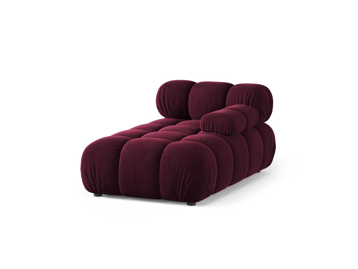 Bellis Sofamodul Chaiselongue rechts von Micadoni, Liberty-Stoff in Cappuccino, Sitzpolster mit schwarzen Kunststoffbeinen, modulares Element
