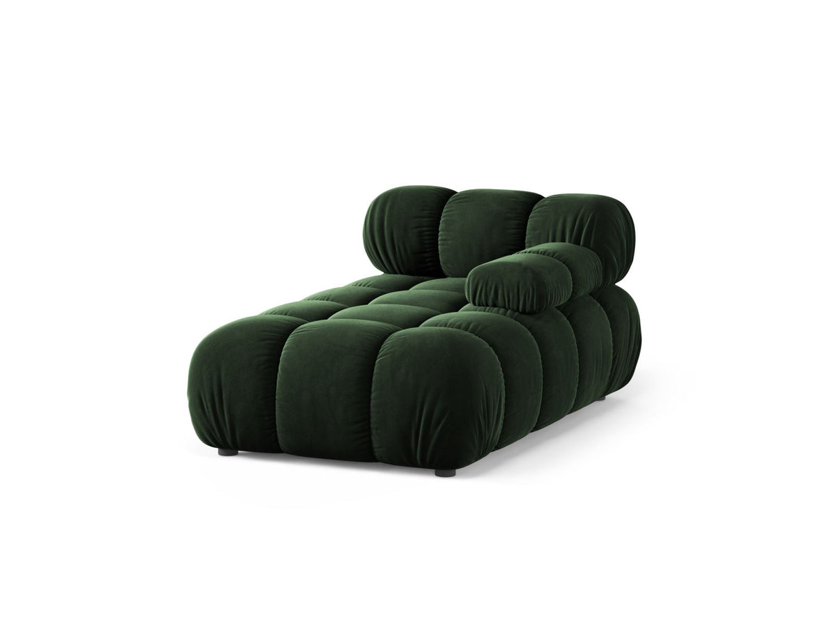 Bellis Sofamodul Chaiselongue rechts von Micadoni, Liberty-Stoff in Cappuccino, Sitzpolster mit schwarzen Kunststoffbeinen, modulares Element
