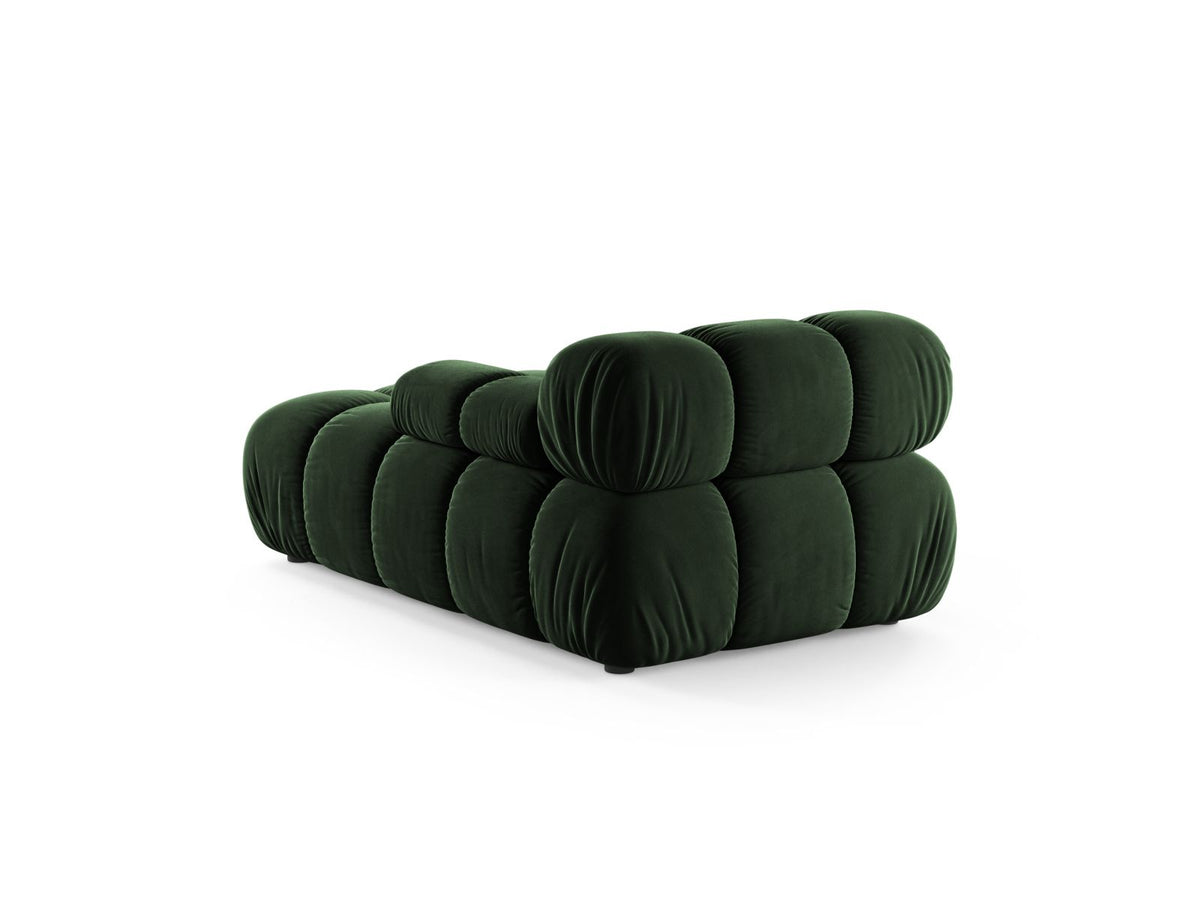 Bellis Sofamodul Chaiselongue rechts von Micadoni, Liberty-Stoff in Cappuccino, Sitzpolster mit schwarzen Kunststoffbeinen, modulares Element