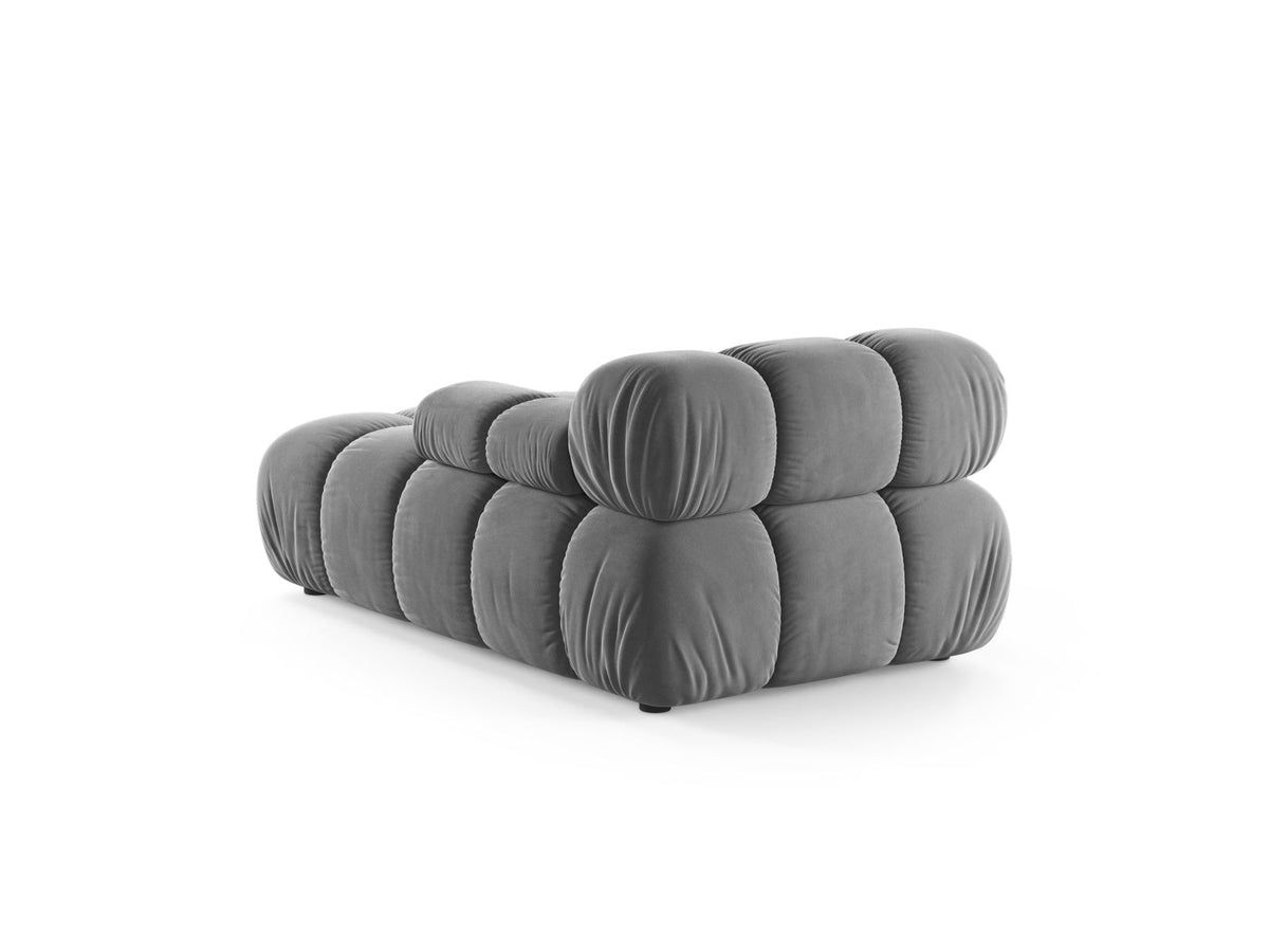 Bellis Sofamodul Chaiselongue rechts von Micadoni, Liberty-Stoff in Cappuccino, Sitzpolster mit schwarzen Kunststoffbeinen, modulares Element