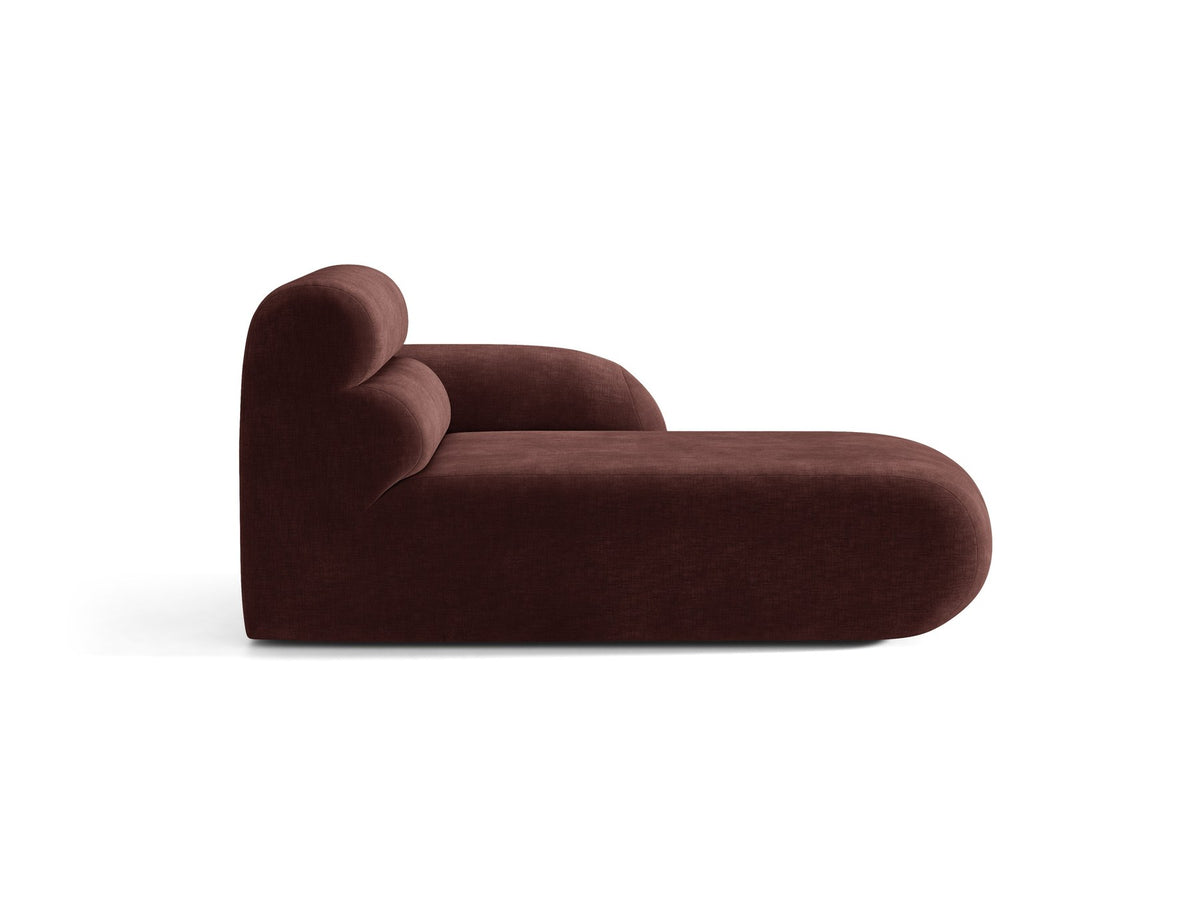 Modulares Sofa Neo Chaiselongue von Micadoni in dunklem Olivgrün mit strukturiertem Stoff und schwarzen Kunststoffbeinen, rechts ausgerichtet.