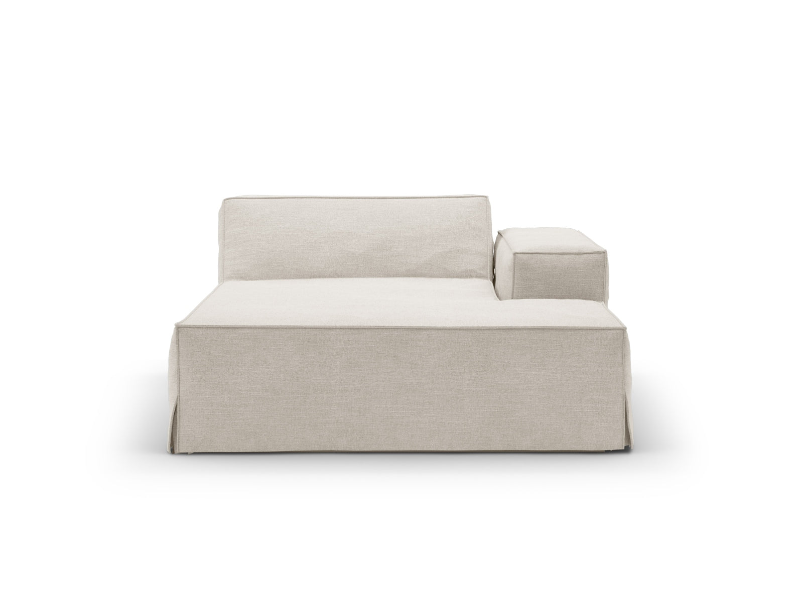 Jodie Modular Chaise Longue rechts 1 Sitzer mit abnehmbaren Bezug in Natural-LINS präsentiert im Onlineshop von KAQTU Design AG. Modulares Sofa ist von Micadoni