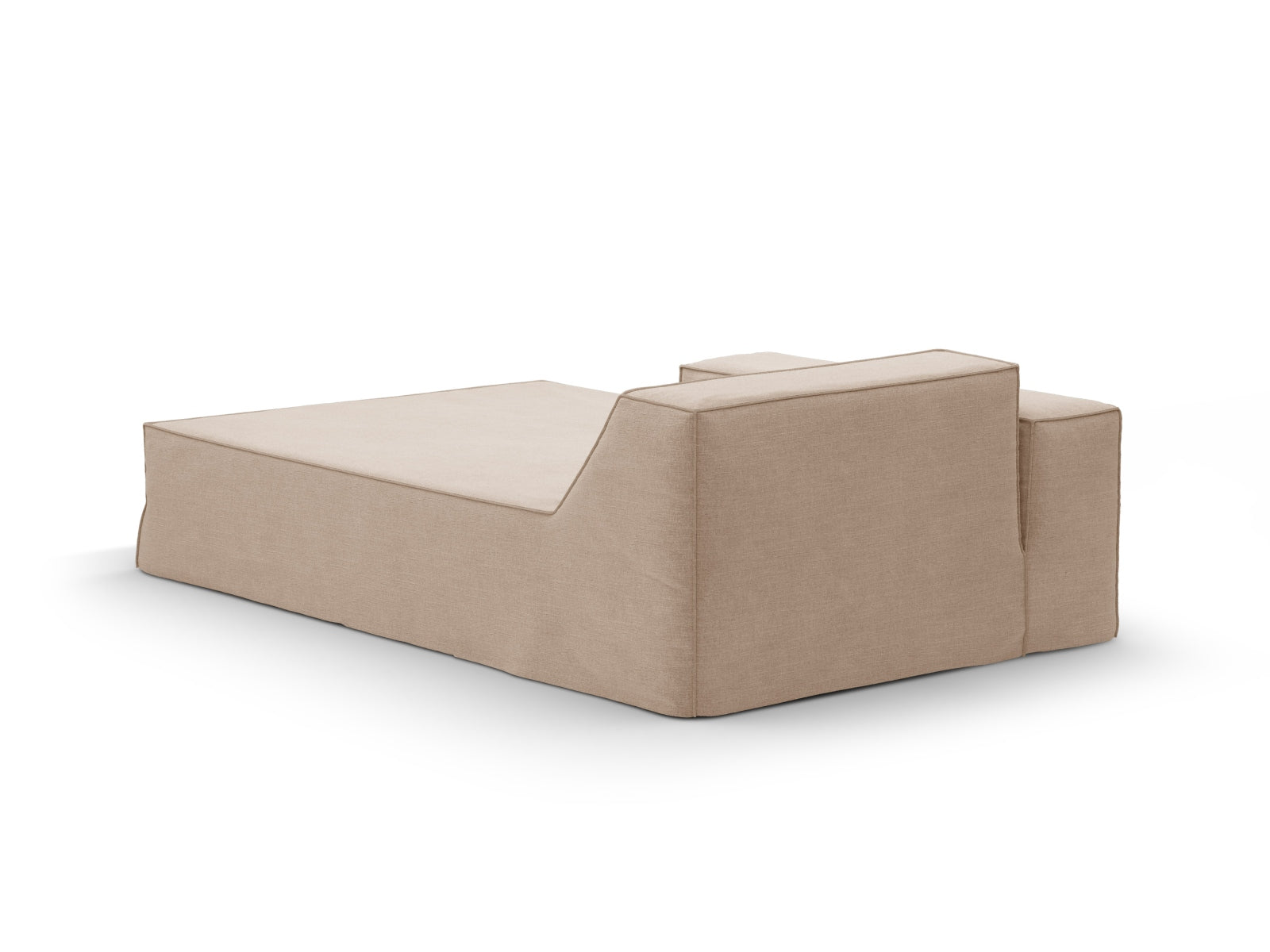 Jodie Modular Chaise Longue rechts 1 Sitzer mit abnehmbaren Bezug in Sand-LINS präsentiert im Onlineshop von KAQTU Design AG. Modulares Sofa ist von Micadoni
