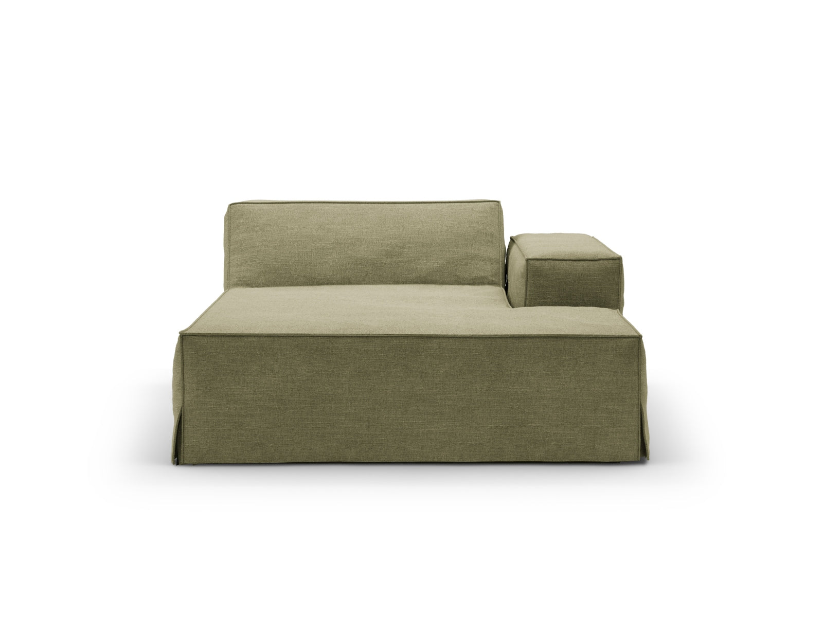 Jodie Modular Chaise Longue rechts 1 Sitzer mit abnehmbaren Bezug in Light Green-LINS präsentiert im Onlineshop von KAQTU Design AG. Modulares Sofa ist von Micadoni