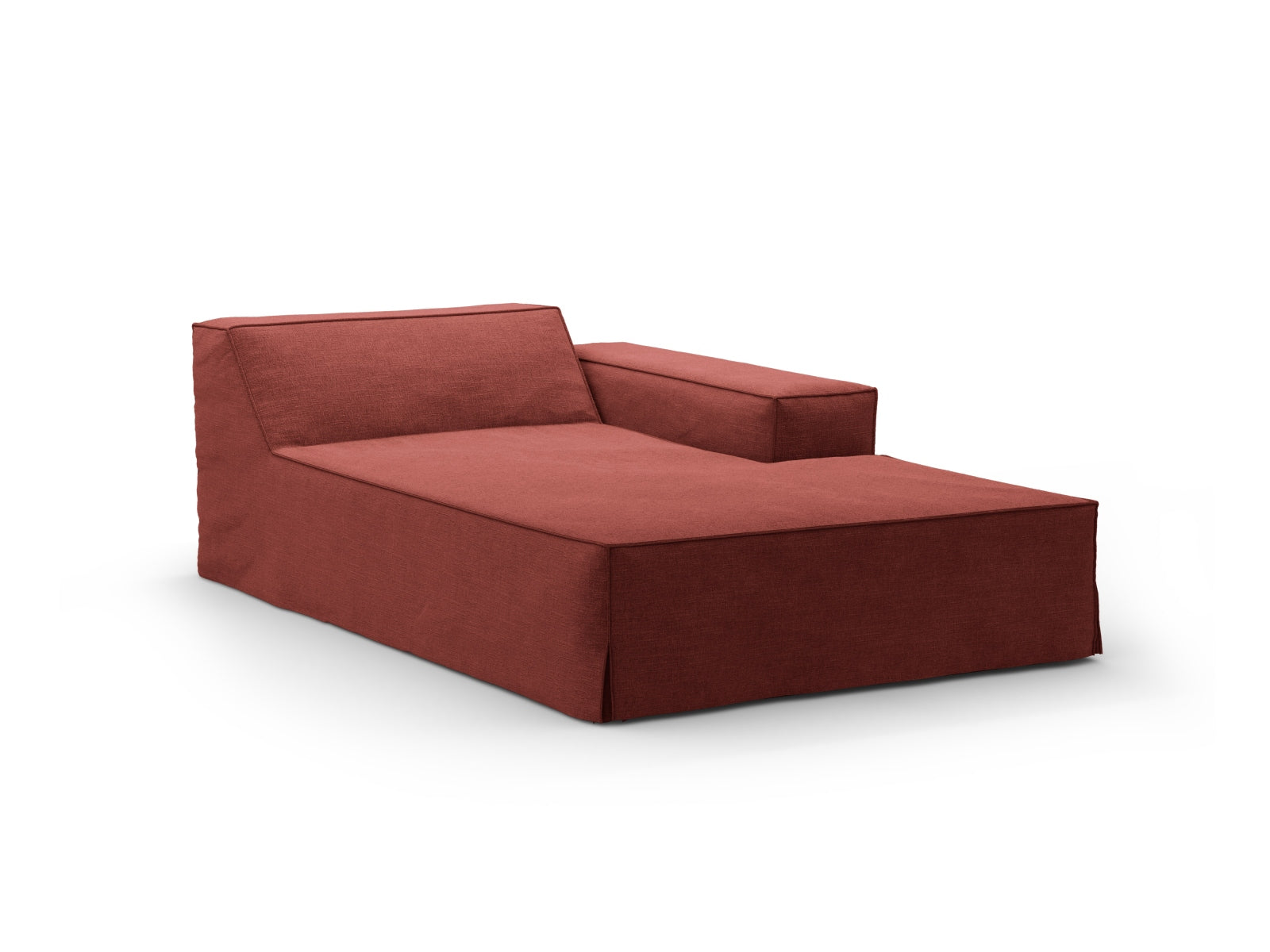 Moderne rechte Chaise Longue aus der Jodie-Serie von Micadoni, perfekt für entspannte Stunden in stilvollen Wohnräumen.