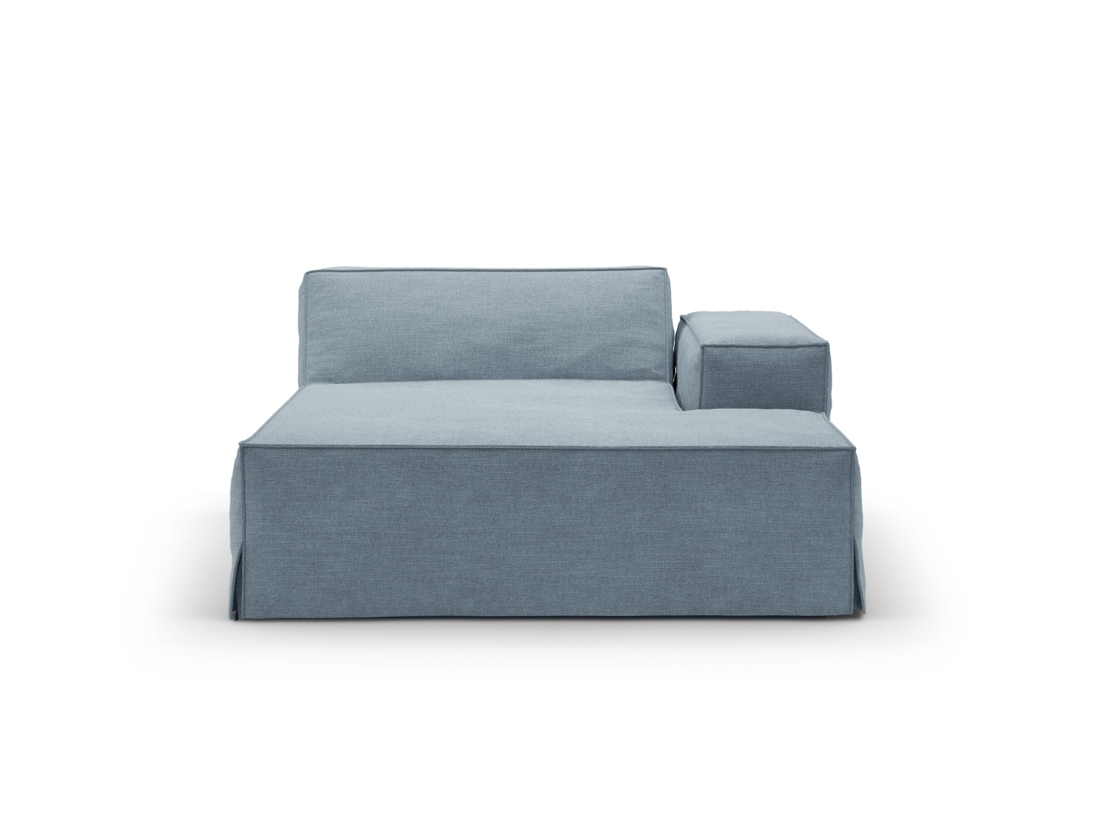Jodie Modular Chaise Longue rechts 1 Sitzer mit abnehmbaren Bezug in Muted Blue-LINS präsentiert im Onlineshop von KAQTU Design AG. Modulares Sofa ist von Micadoni