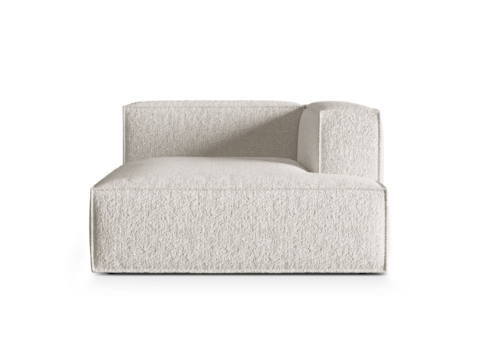 Nuria Boucle Chaise Longue rechts 1 Sitzer in Grey Beige Melange-Monet präsentiert im Onlineshop von KAQTU Design AG. Modulares Sofa ist von Micadoni