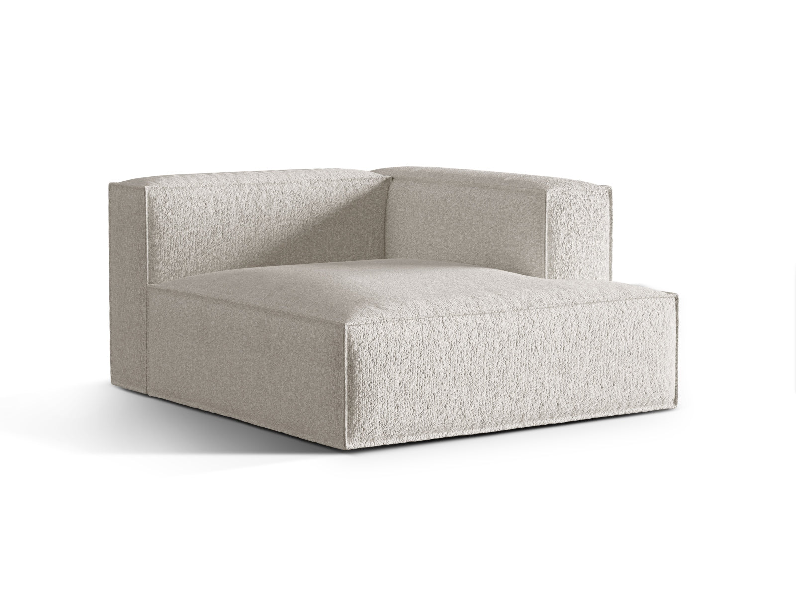 Erleben Sie die elegante Nuria Boucle Chaise Longue rechts von Micadoni – ein 1-Sitzer, der modernes Design und höchsten Komfort perfekt kombiniert.