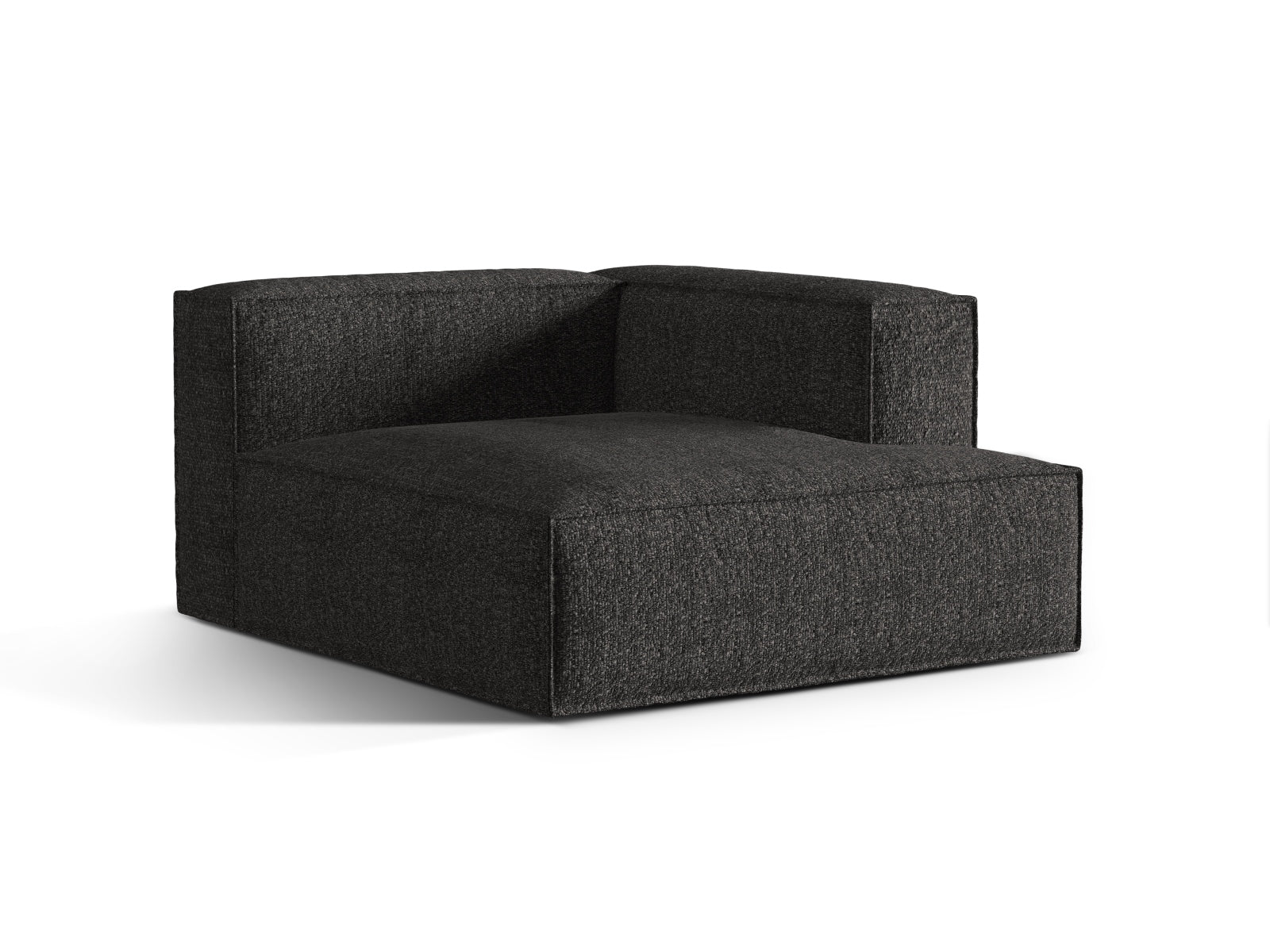 Elegante Nuria Boucle Chaise Longue rechts 1 Sitzer in Anthrazit, ideal für stilvolle Wohnräume, erhältlich bei KAQTU Design AG.
