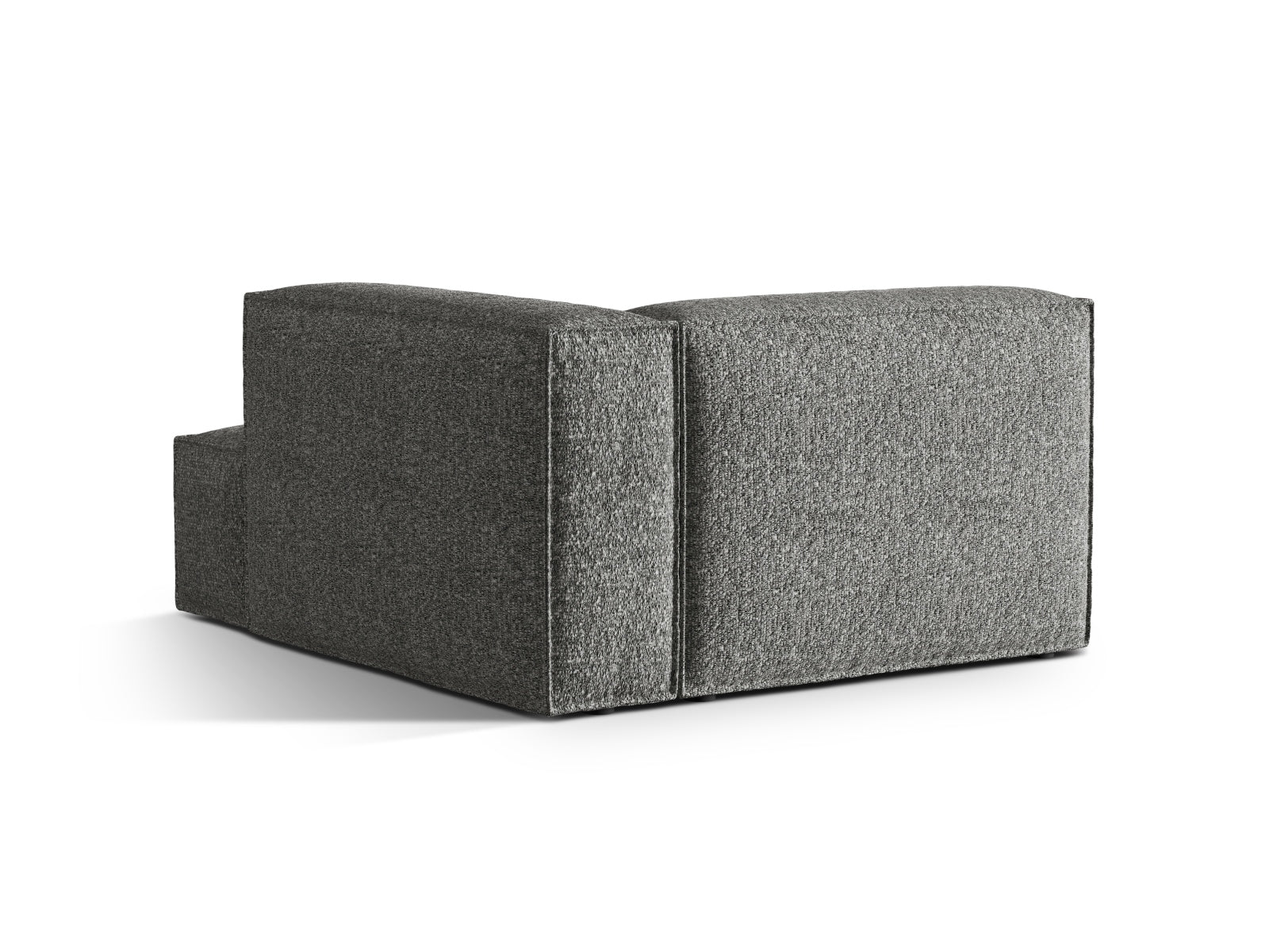 Moderne Nuria Boucle Chaise Longue in Graphit, perfekt für entspannte Momente. Teil des modularen Sofas von Micadoni.