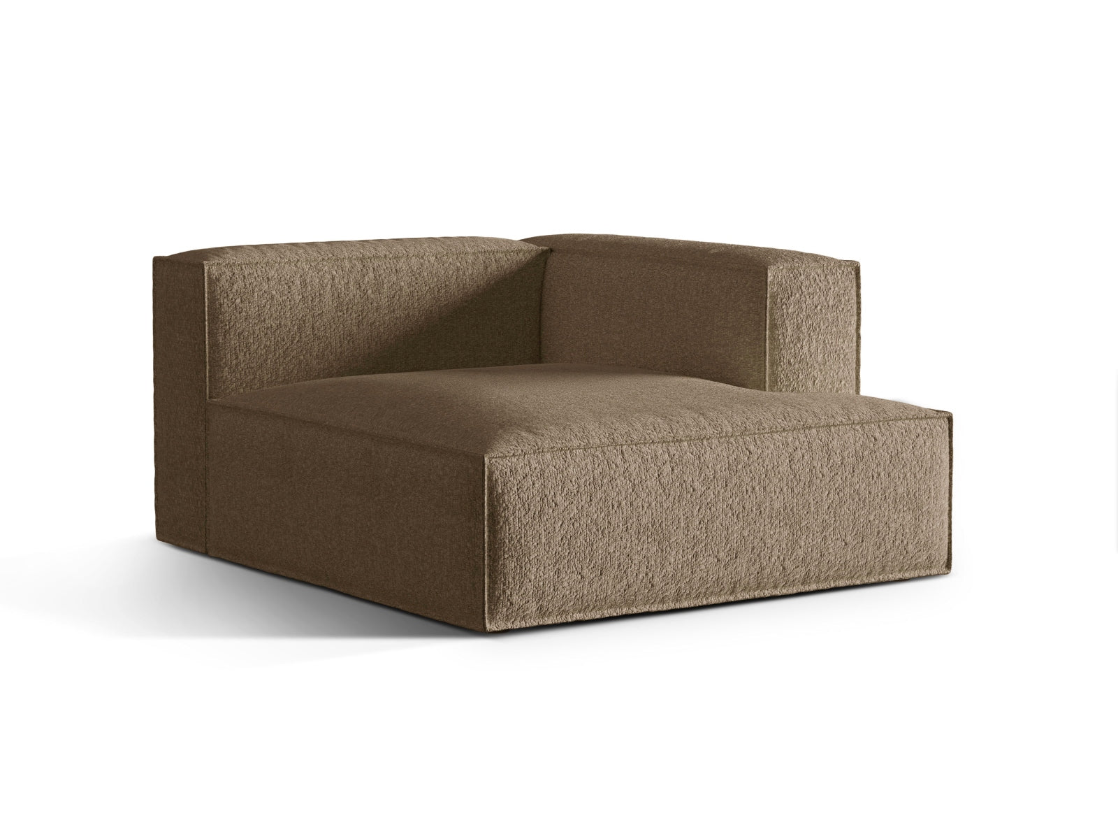 Elegante Nuria Boucle Chaise Longue rechts, 1 Sitzer in stilvollem Cappuccino, ideal für moderne Wohnräume und vielseitige Sofa-Kombinationen.